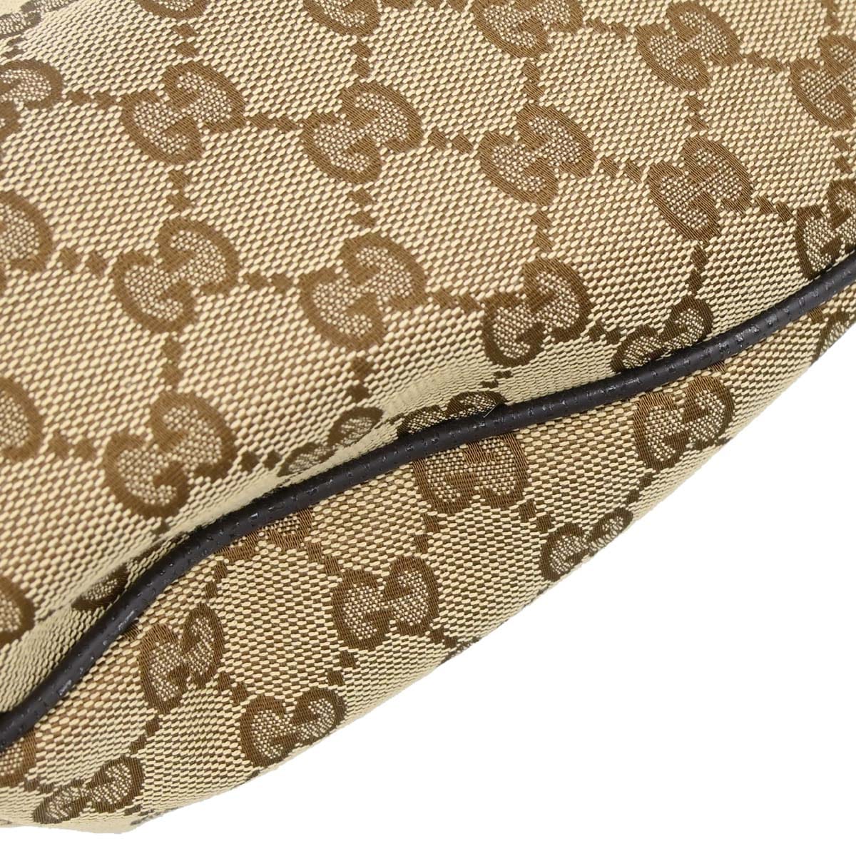 Gucci Brown Beige Canvas GG Shoulder Bag