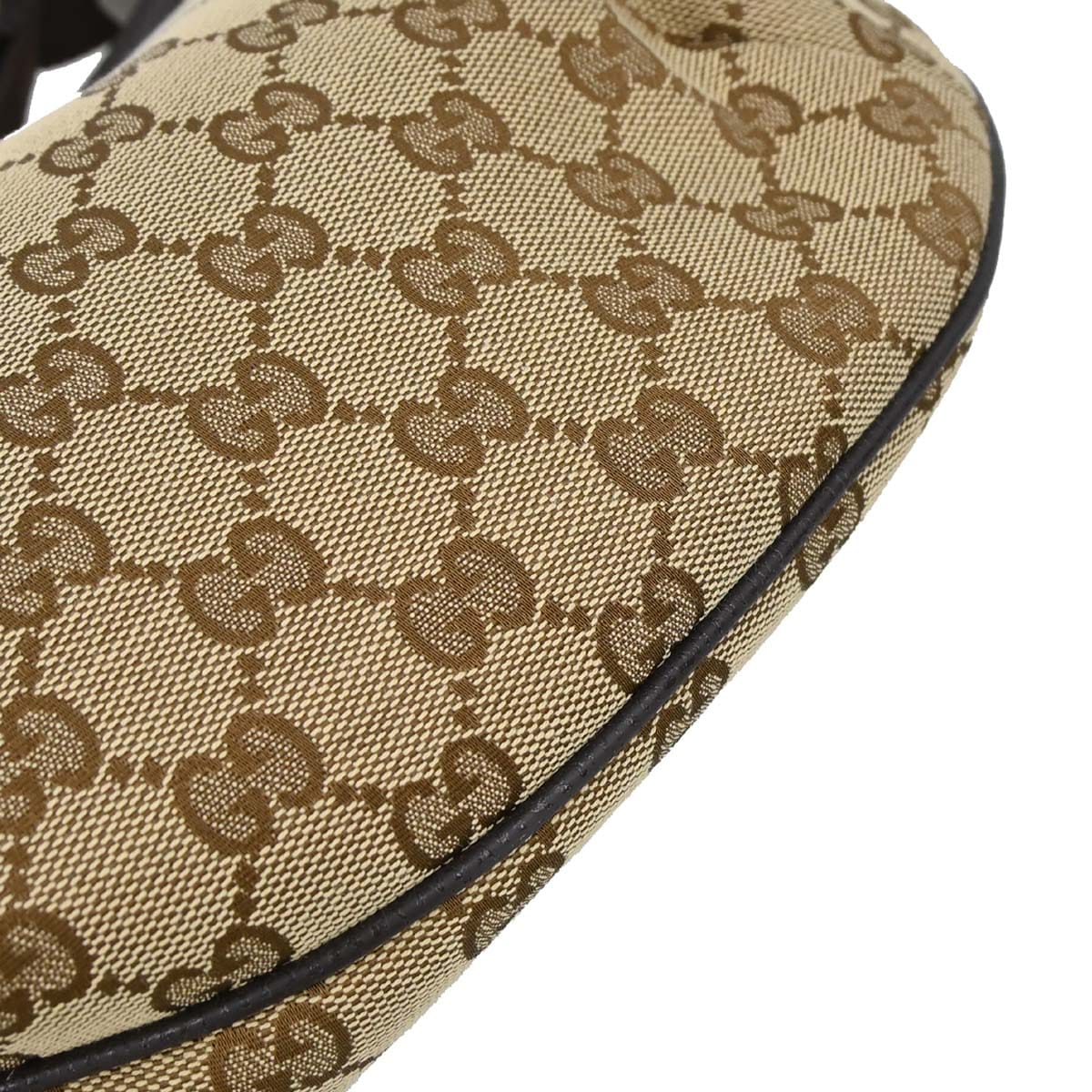 Gucci Brown Beige Canvas GG Shoulder Bag