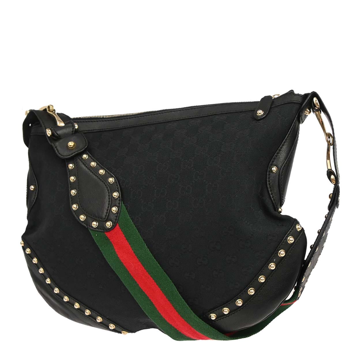 Gucci Black Canvas GG Sherry Pelham Shoulder Bag