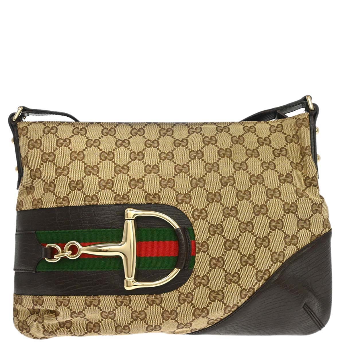 Gucci Brown GG Canvas Sherry Horsebit Shoulder Bag