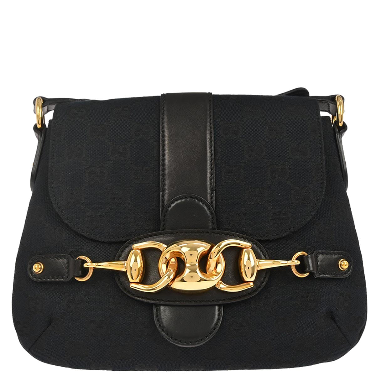 Gucci Black Canvas GG Shoulder Bag