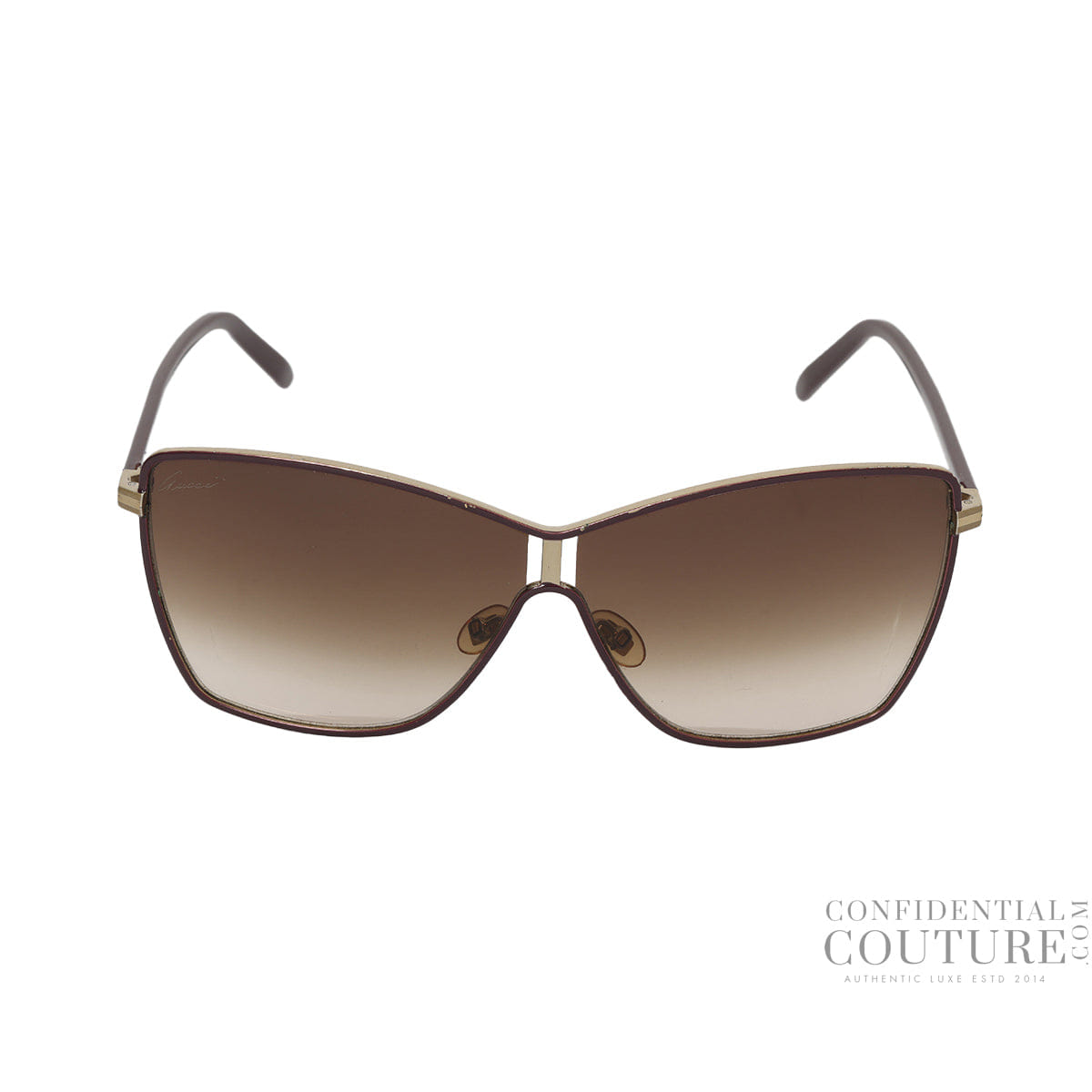 Gucci Brown Round Acetate sunglasses