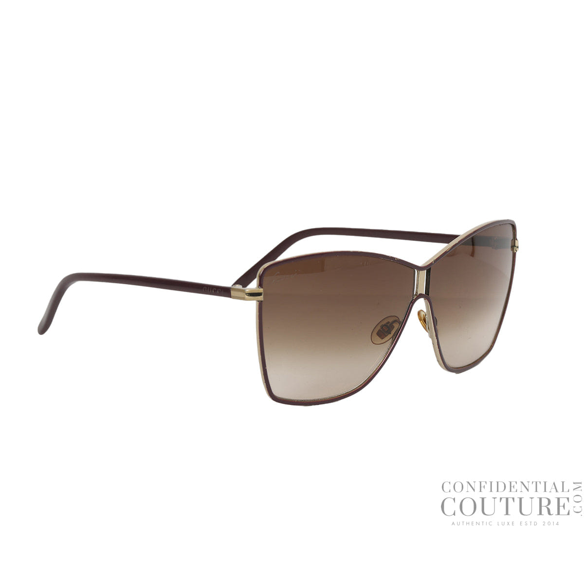 Gucci Brown Round Acetate sunglasses