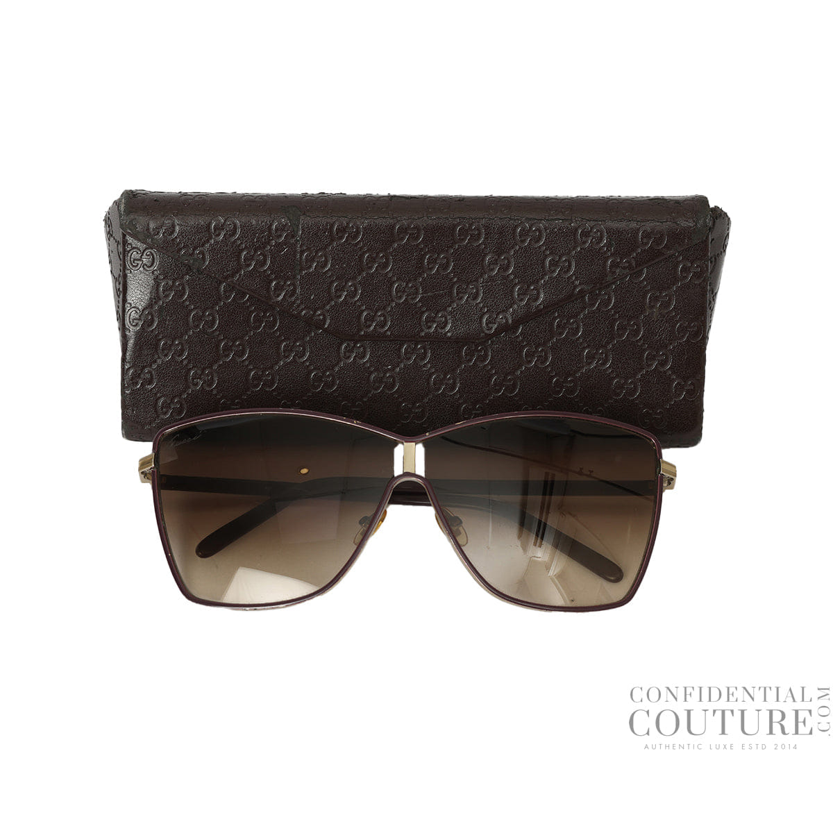 Gucci Brown Round Acetate sunglasses