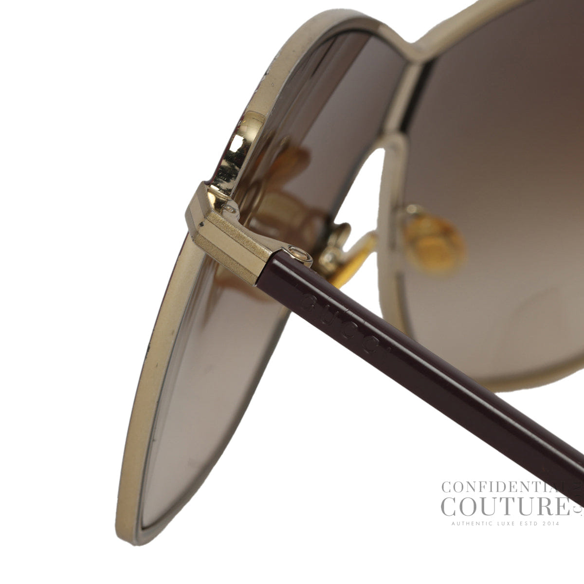 Gucci Brown Round Acetate sunglasses