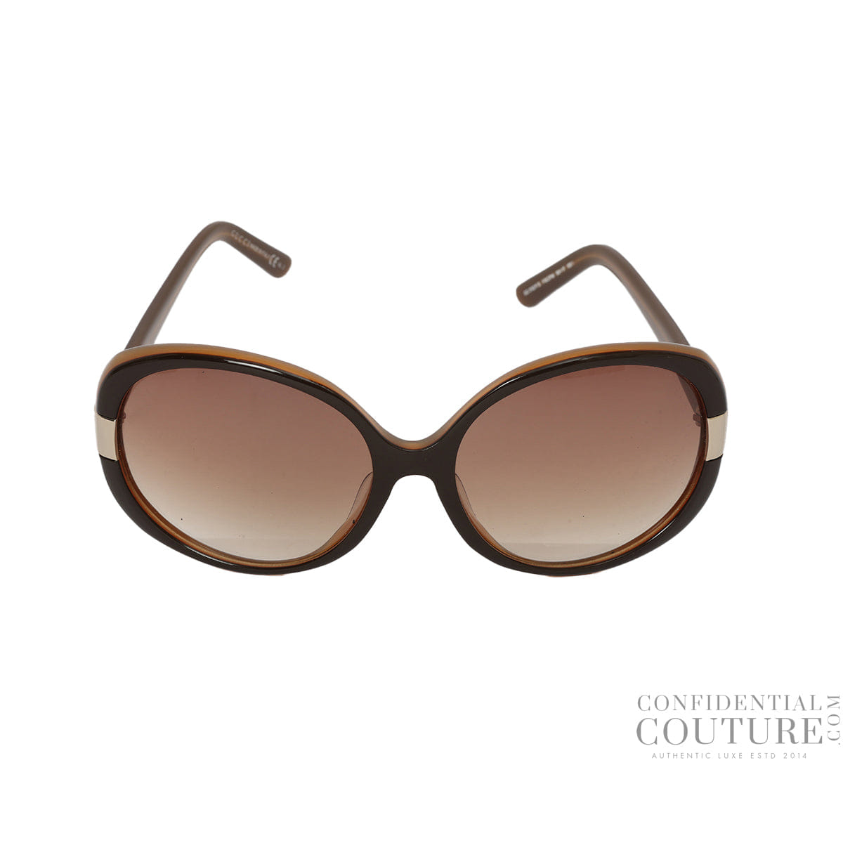 Gucci Brown Gradient Metal Frame Cat Eye Sunglasses