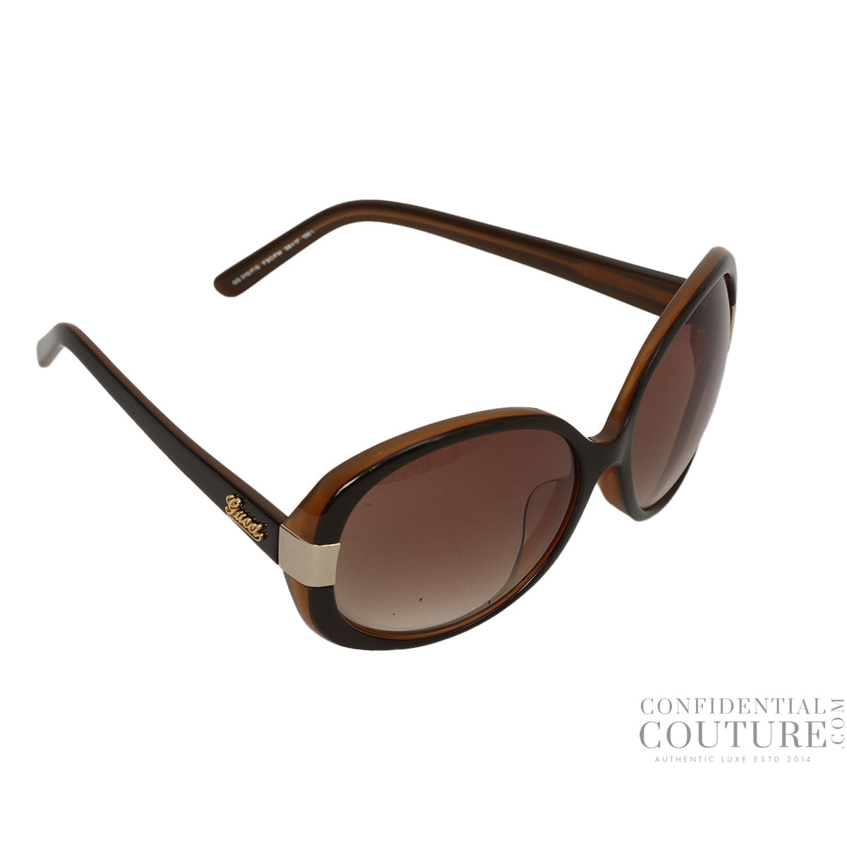 Gucci Brown Gradient Metal Frame Cat Eye Sunglasses