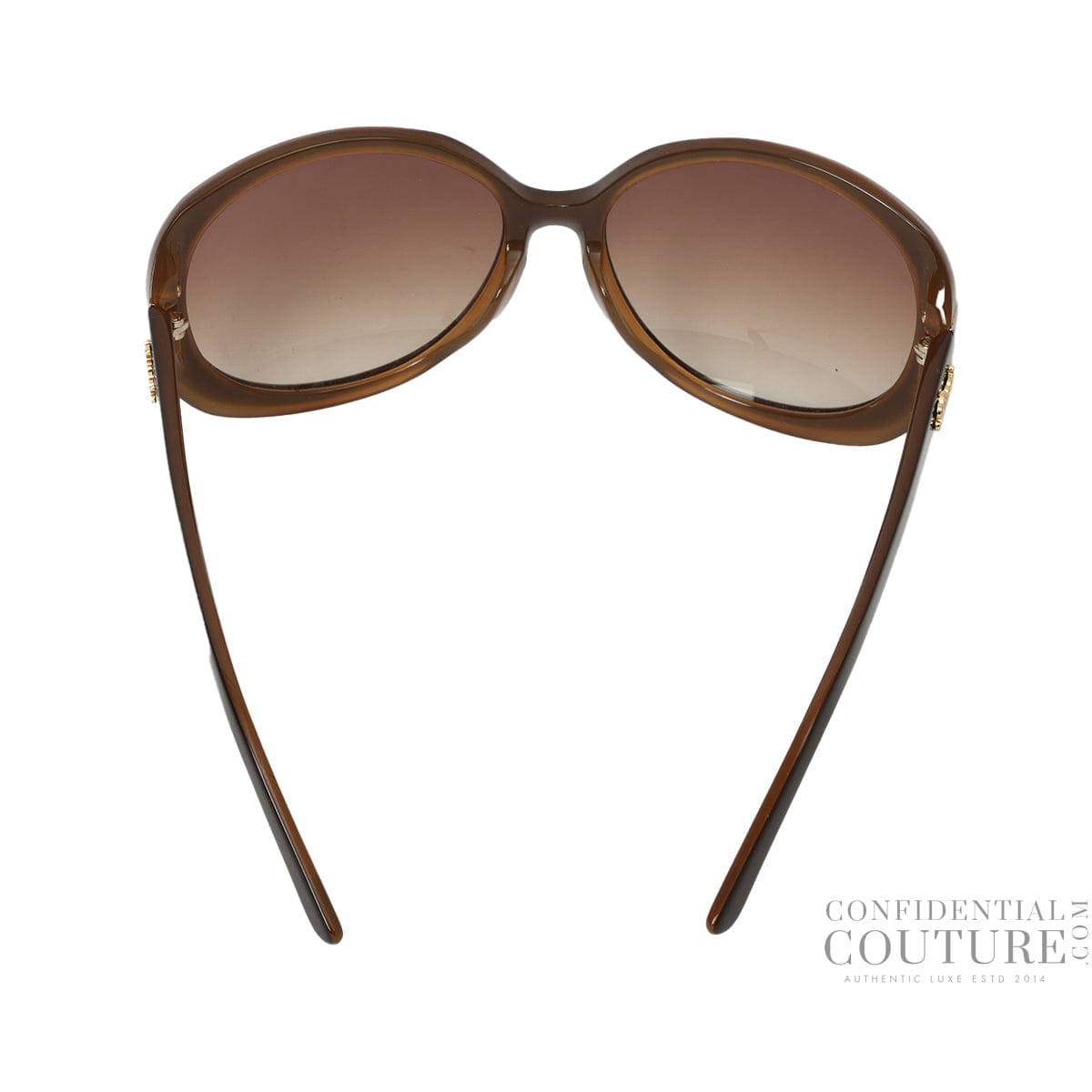 Gucci Brown Gradient Metal Frame Cat Eye Sunglasses