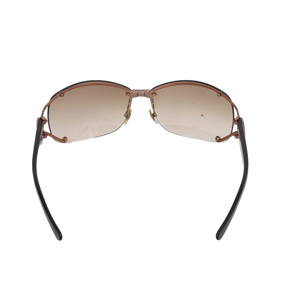 Gucci Bronze Metal Frame Gradient Tint Crystal GG Sunglasses - 2820