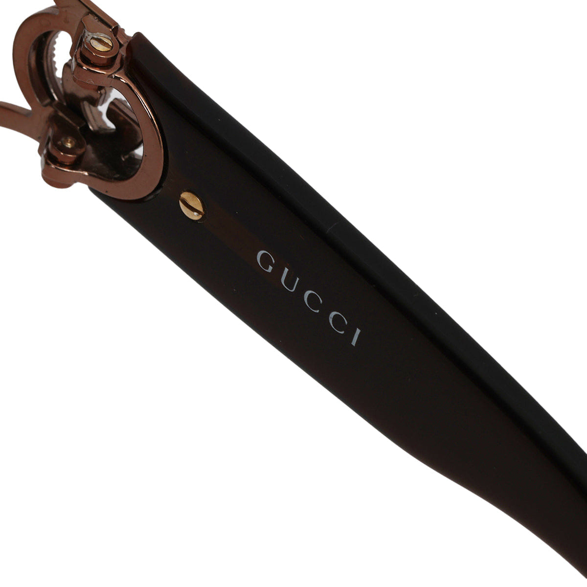 Gucci Bronze Metal Frame Gradient Tint Crystal GG Sunglasses - 2820