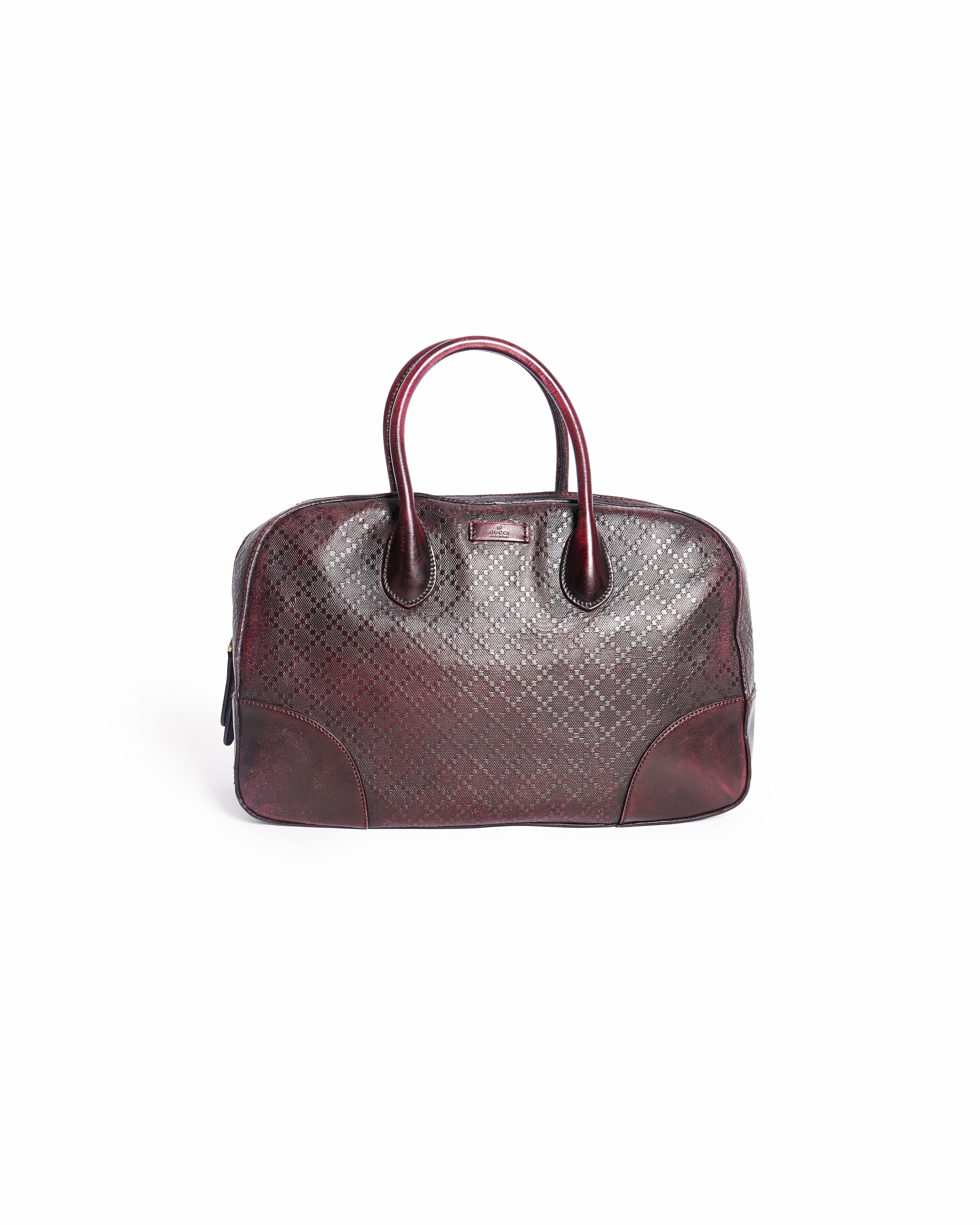 Gucci Bright Diamante Leather Boston Satchel Bag