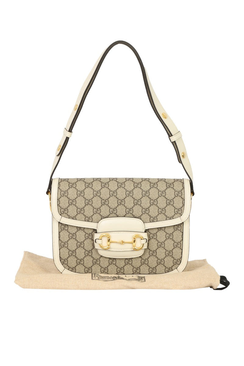 Gucci White Horsebit Smalls 1955 Shoulder Bag