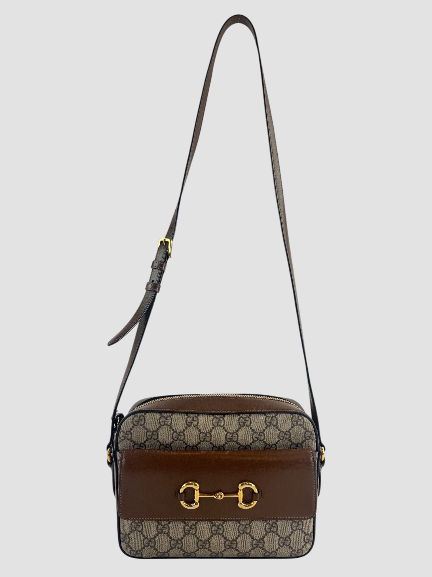 Gucci Monogram Canvas & Leather Horsebit 1955 Shoulder Bag