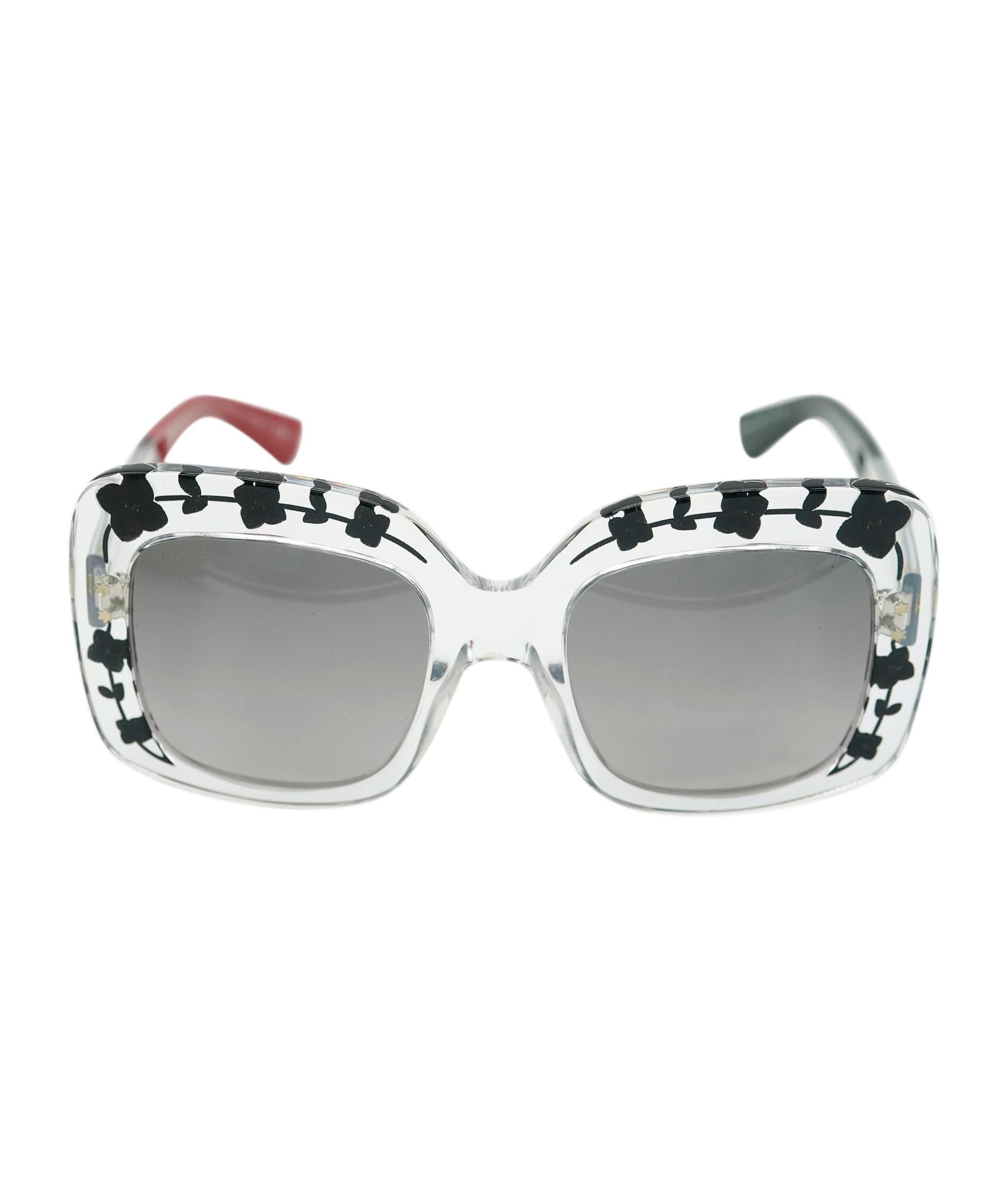 Gucci Transparent Floral Square oversized Sunglasses AGC2214