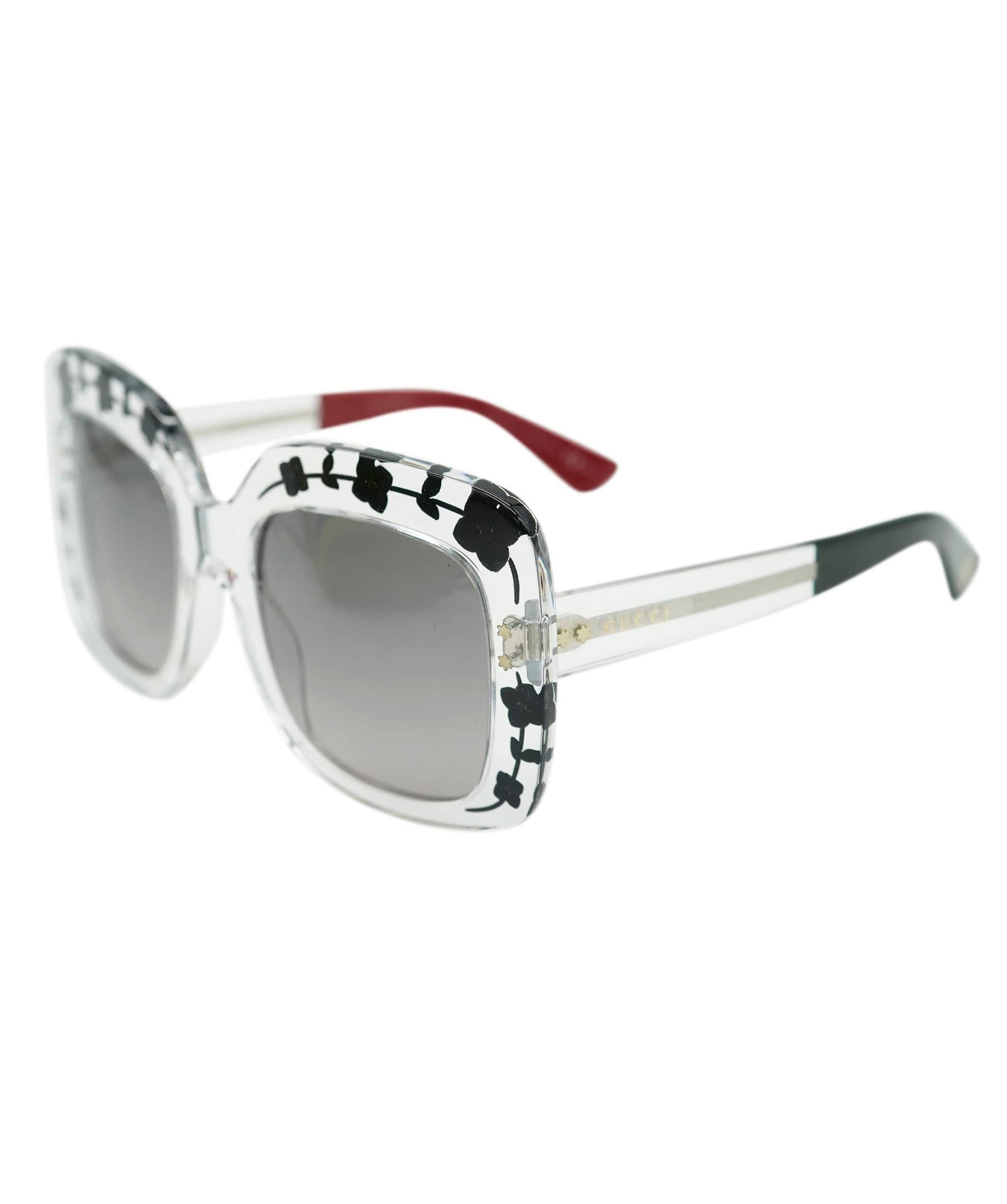 Gucci Transparent Floral Square oversized Sunglasses AGC2214
