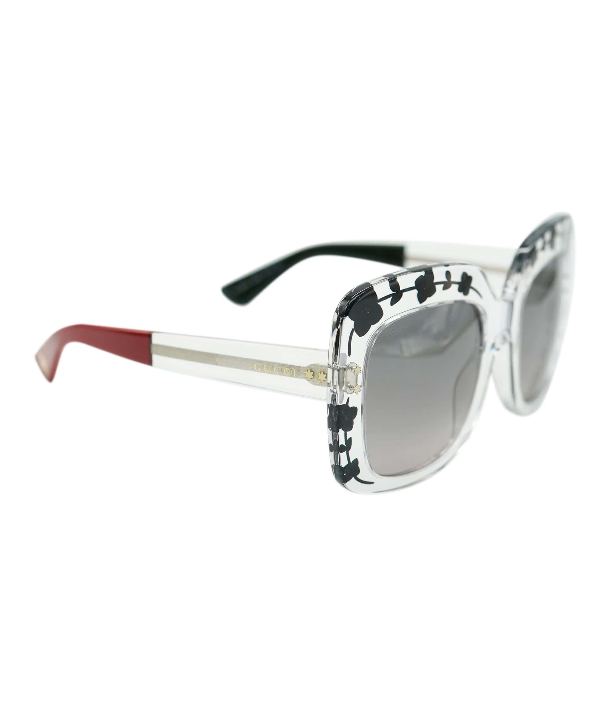 Gucci Transparent Floral Square oversized Sunglasses AGC2214
