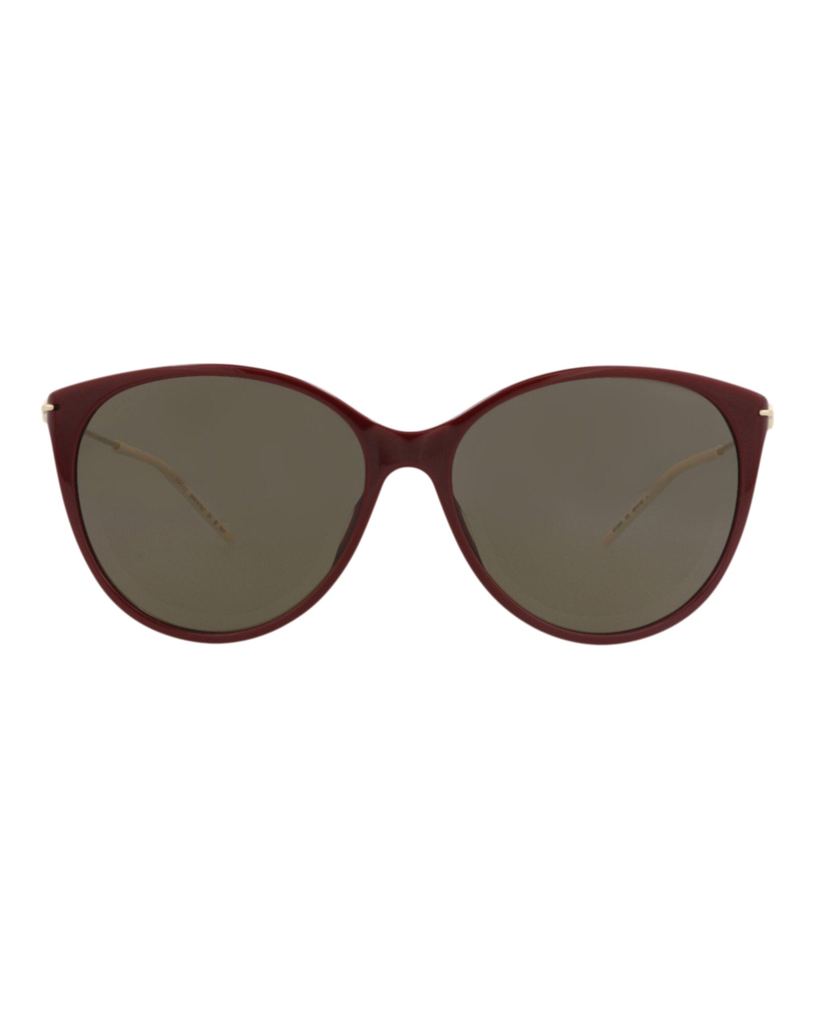 Gucci Womens Cat Eye Burgundy Gold Brown Fashion Designer Eyewear