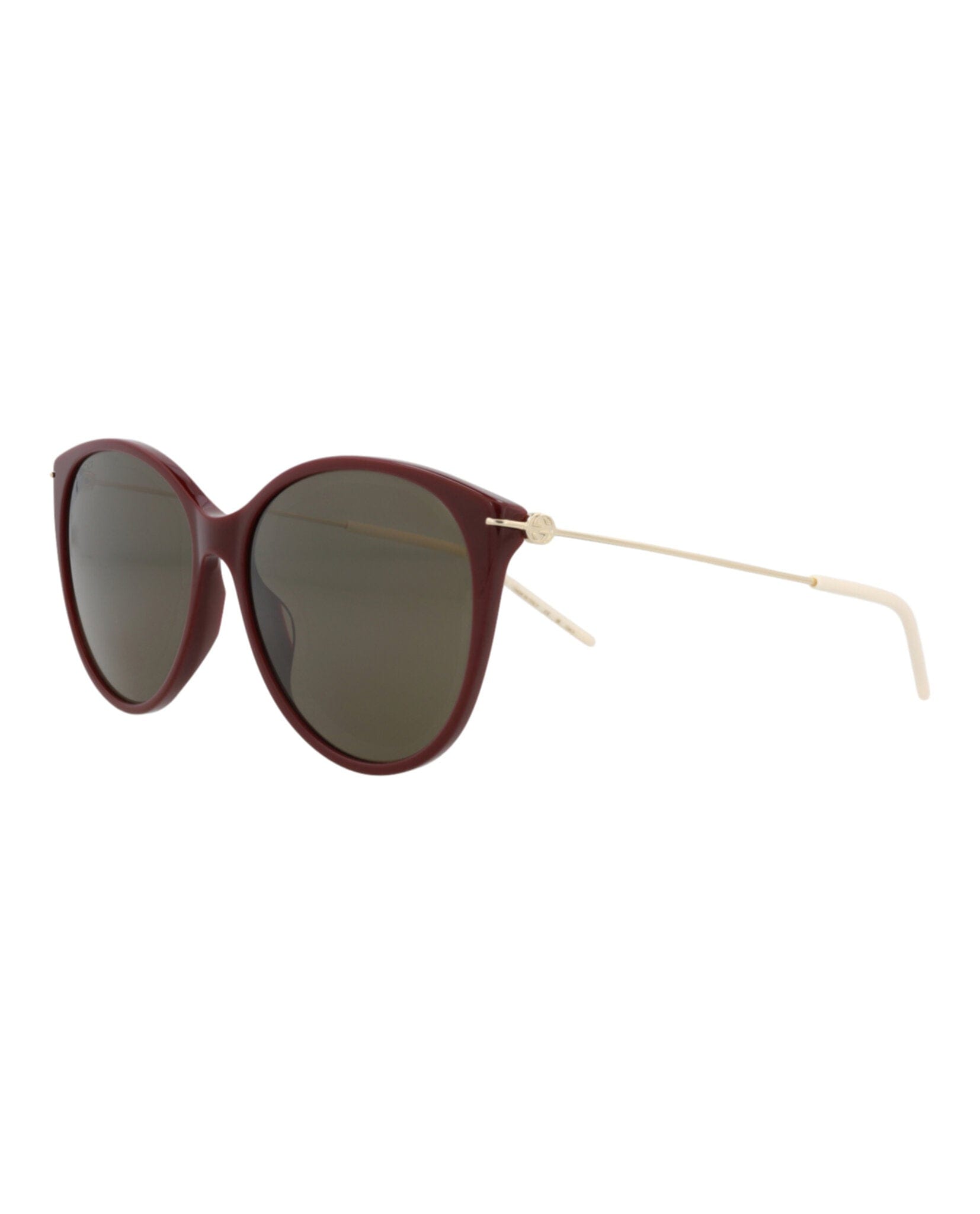 Gucci Womens Cat Eye Burgundy Gold Brown Fashion Designer Eyewear