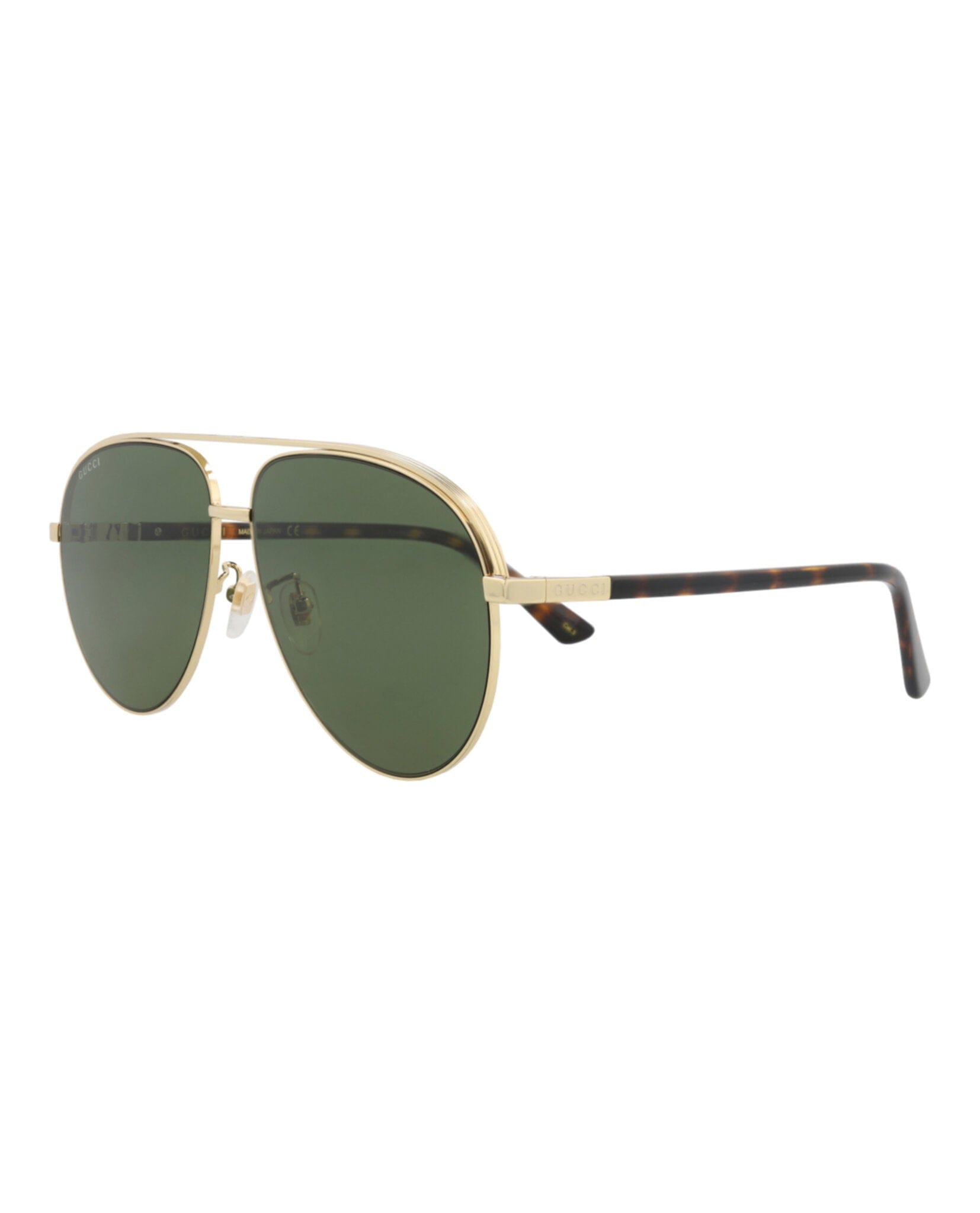 Gucci Mens Aviator Gold Gold Green Fashion Designer Eyewear