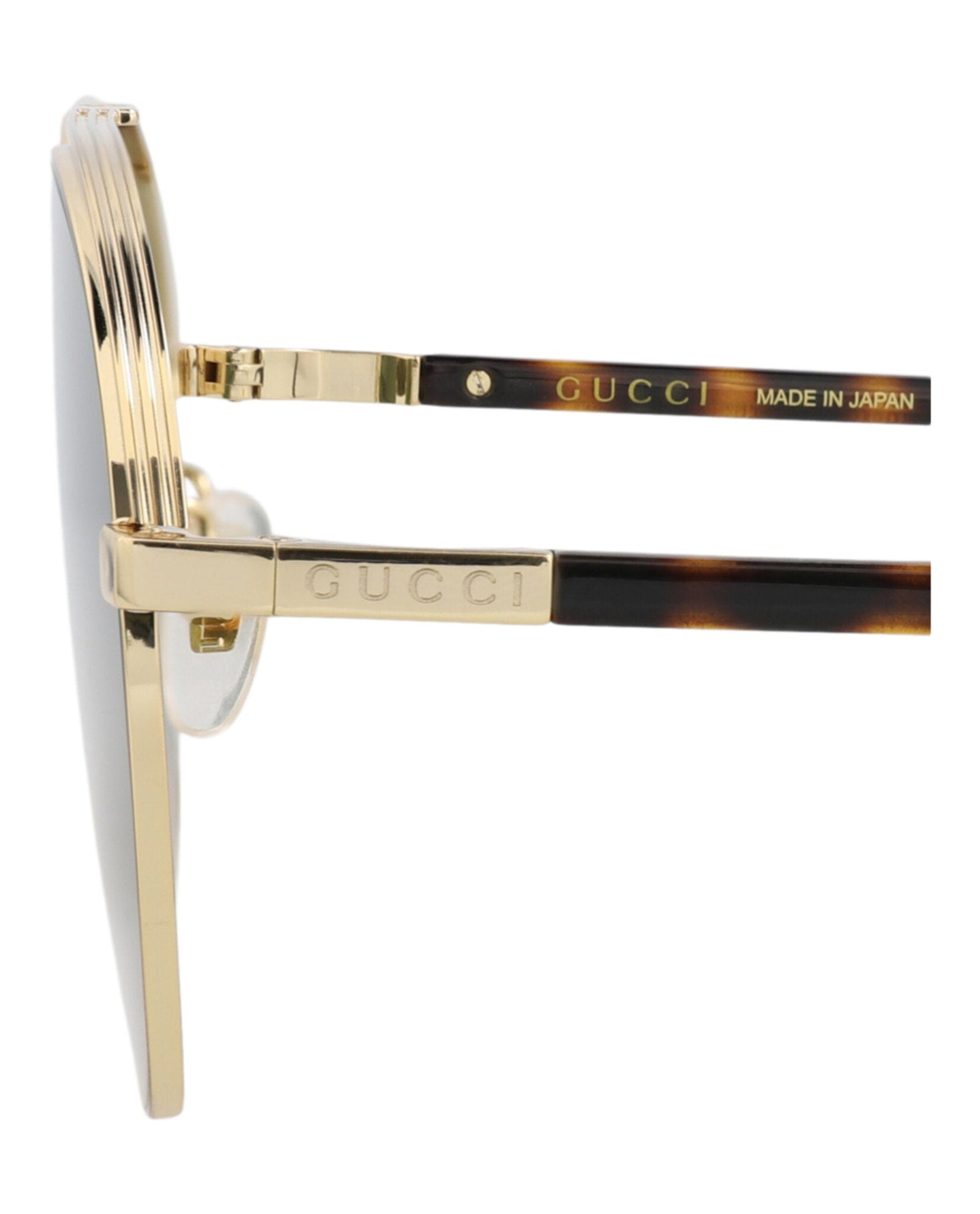 Gucci Mens Aviator Gold Gold Green Fashion Designer Eyewear