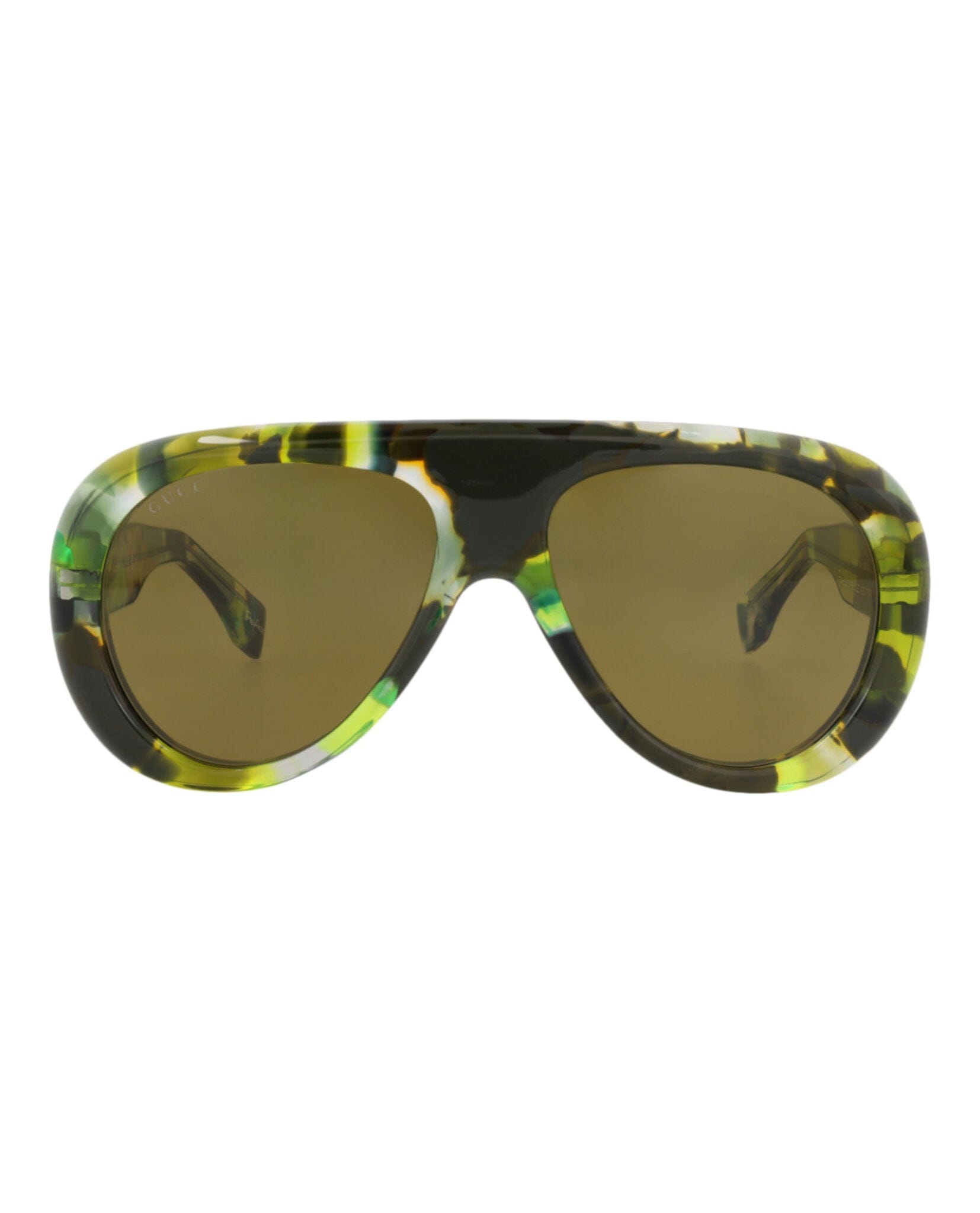 Gucci Mens Aviator Green Green Brown Fashion Designer Eyewear