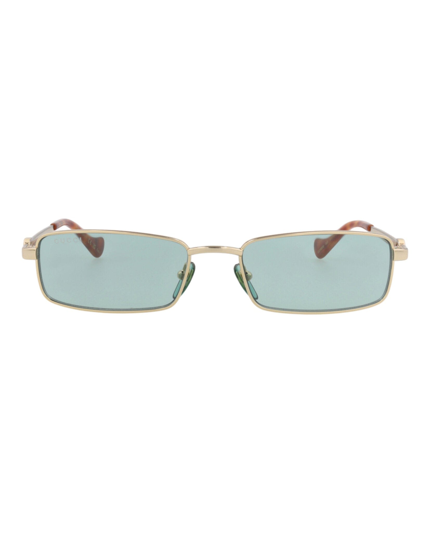Gucci Womens Square/Rectangle Gold Gold Green Fashion Designer Eyewear