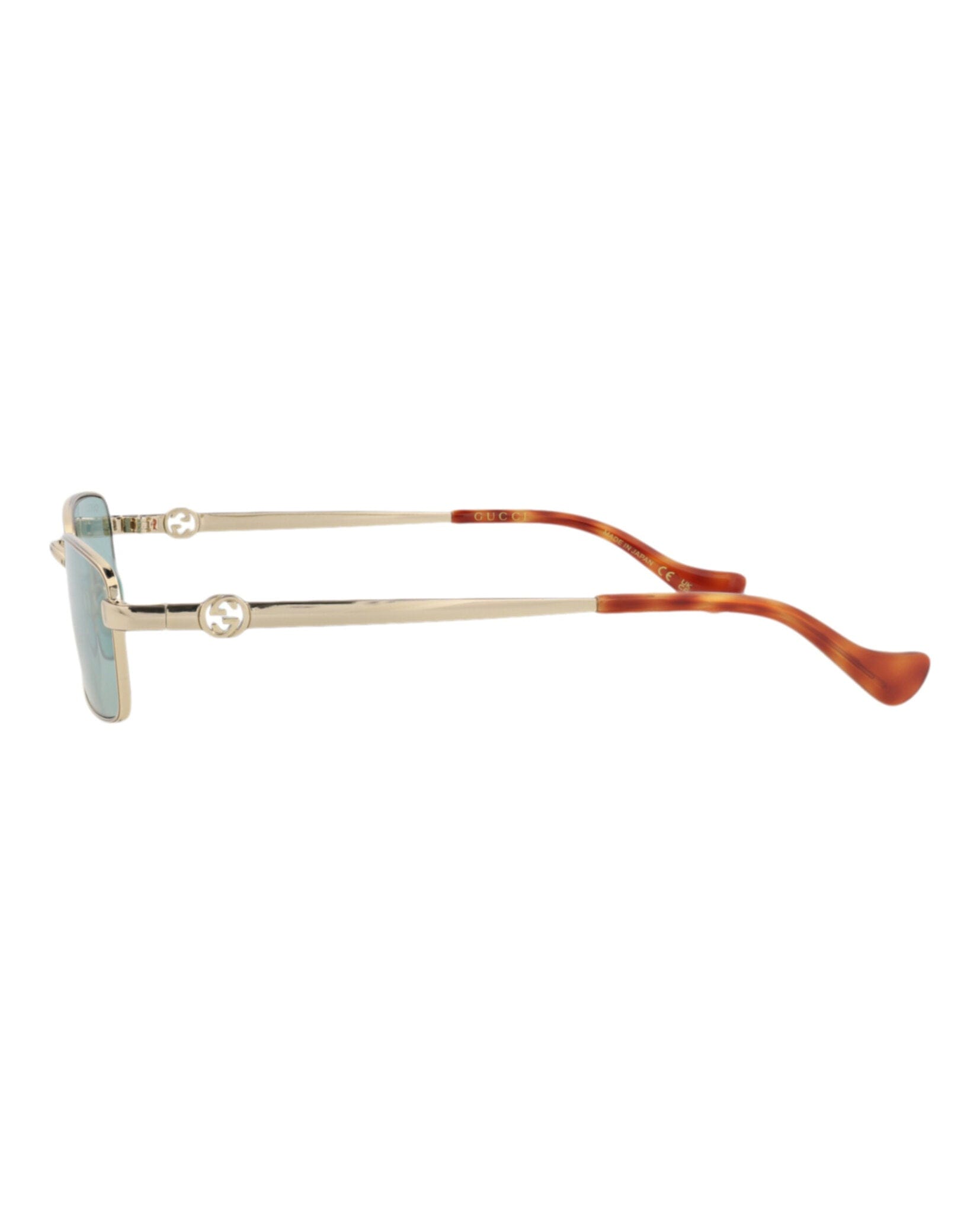 Gucci Womens Square/Rectangle Gold Gold Green Fashion Designer Eyewear