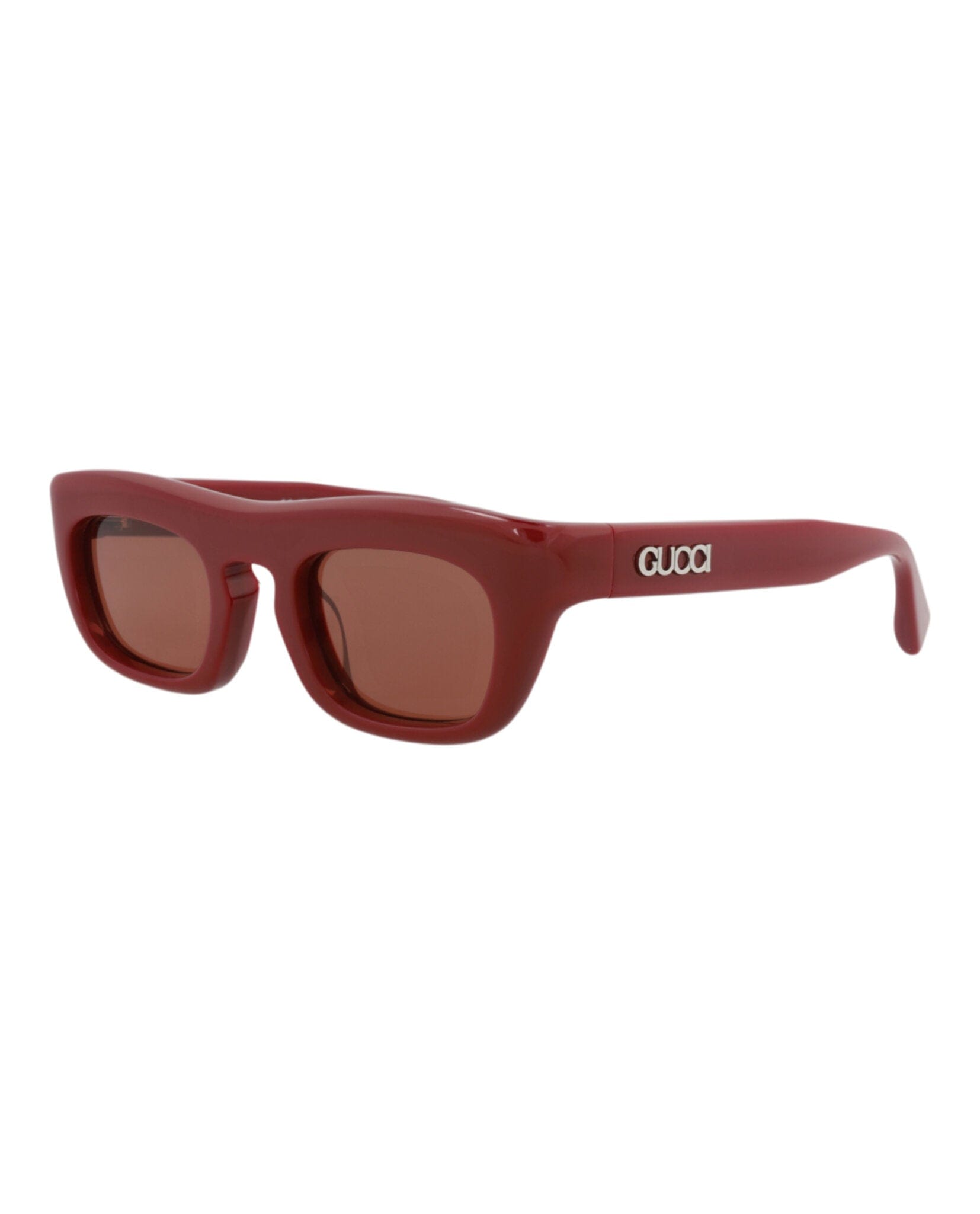 Gucci Mens Square/Rectangle Burgundy Burgundy Brown Fashion Designer Eyewear