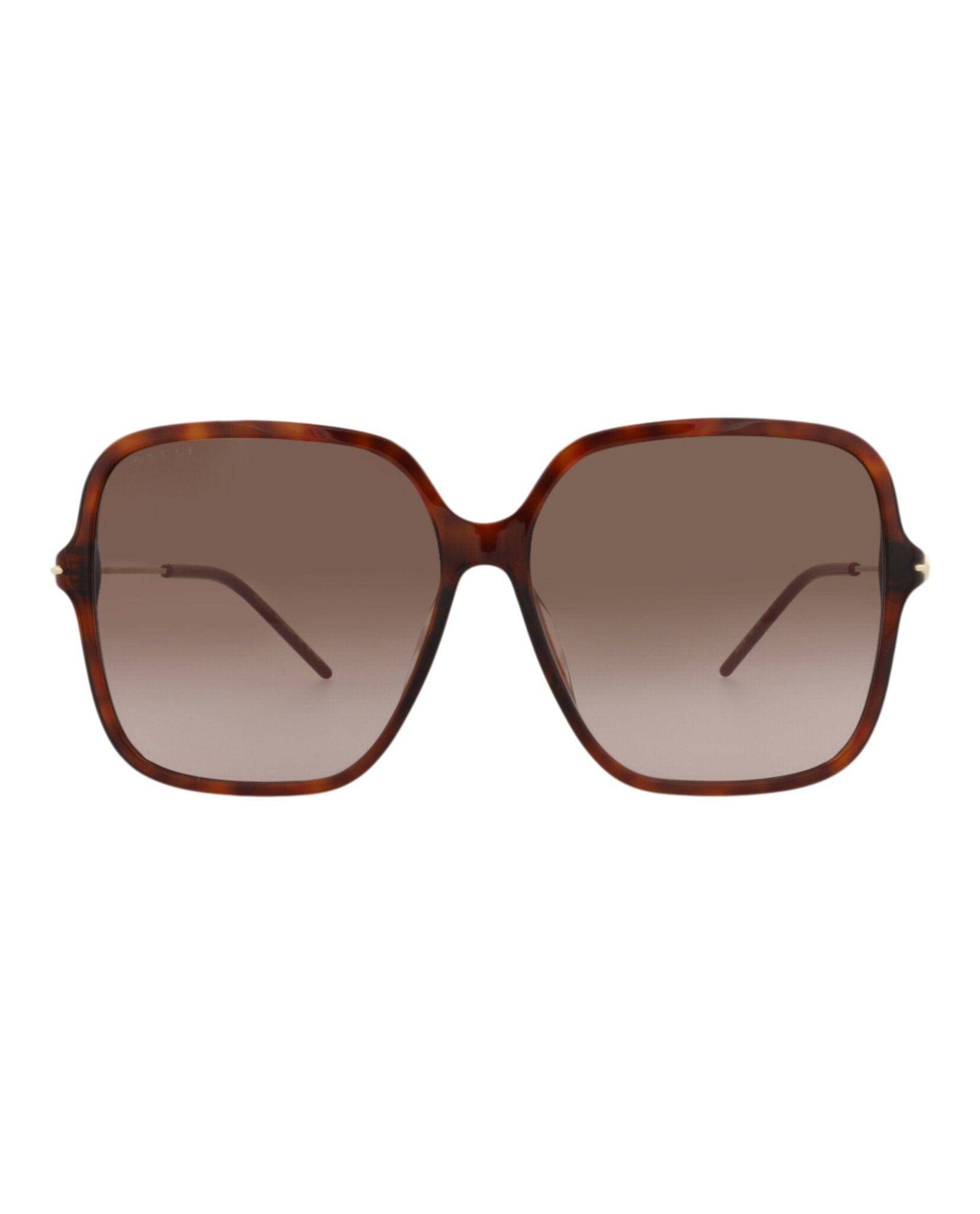 Gucci Womens Square/Rectangle Havana Gold Brown Fashion Designer Eyewear