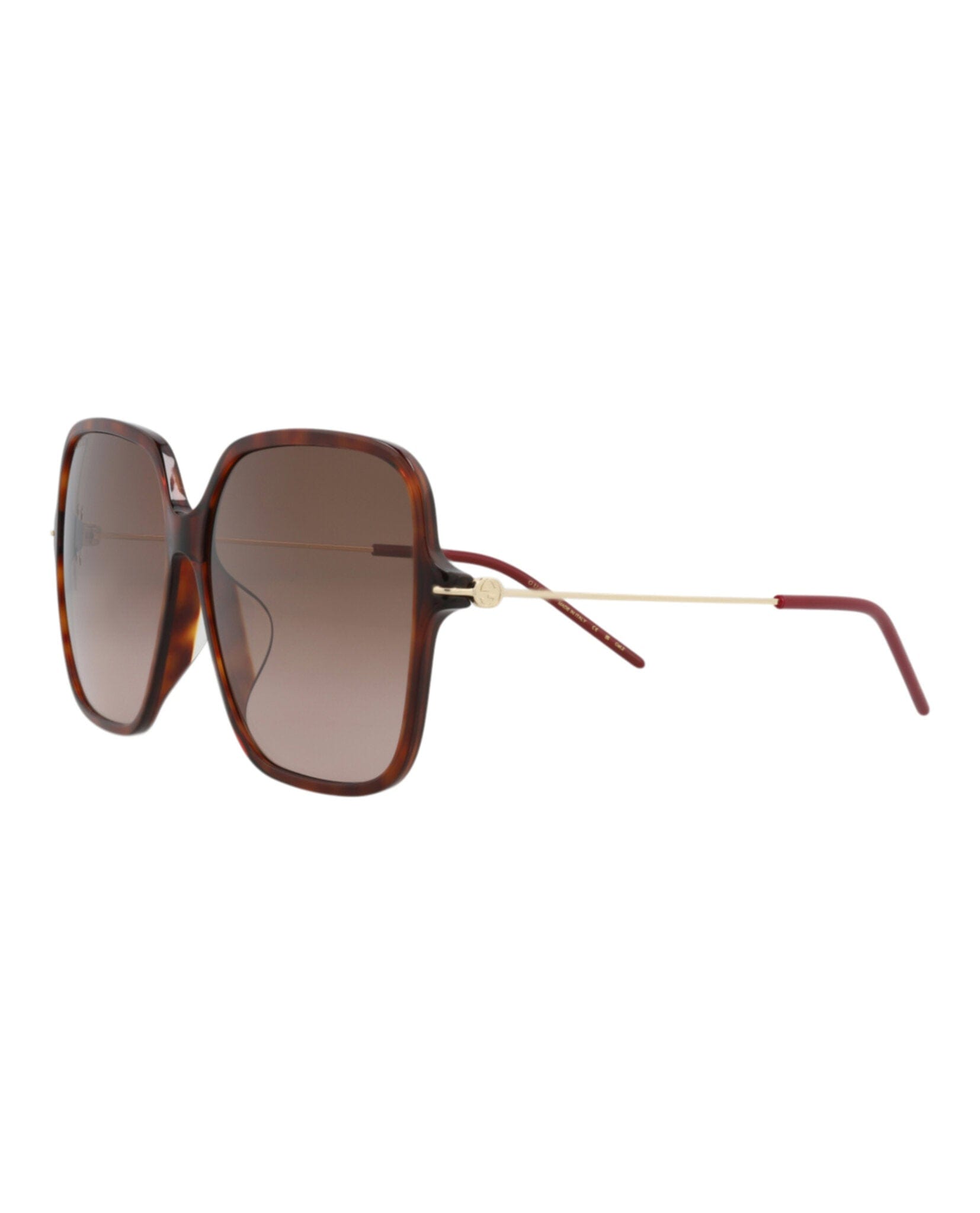 Gucci Womens Square/Rectangle Havana Gold Brown Fashion Designer Eyewear