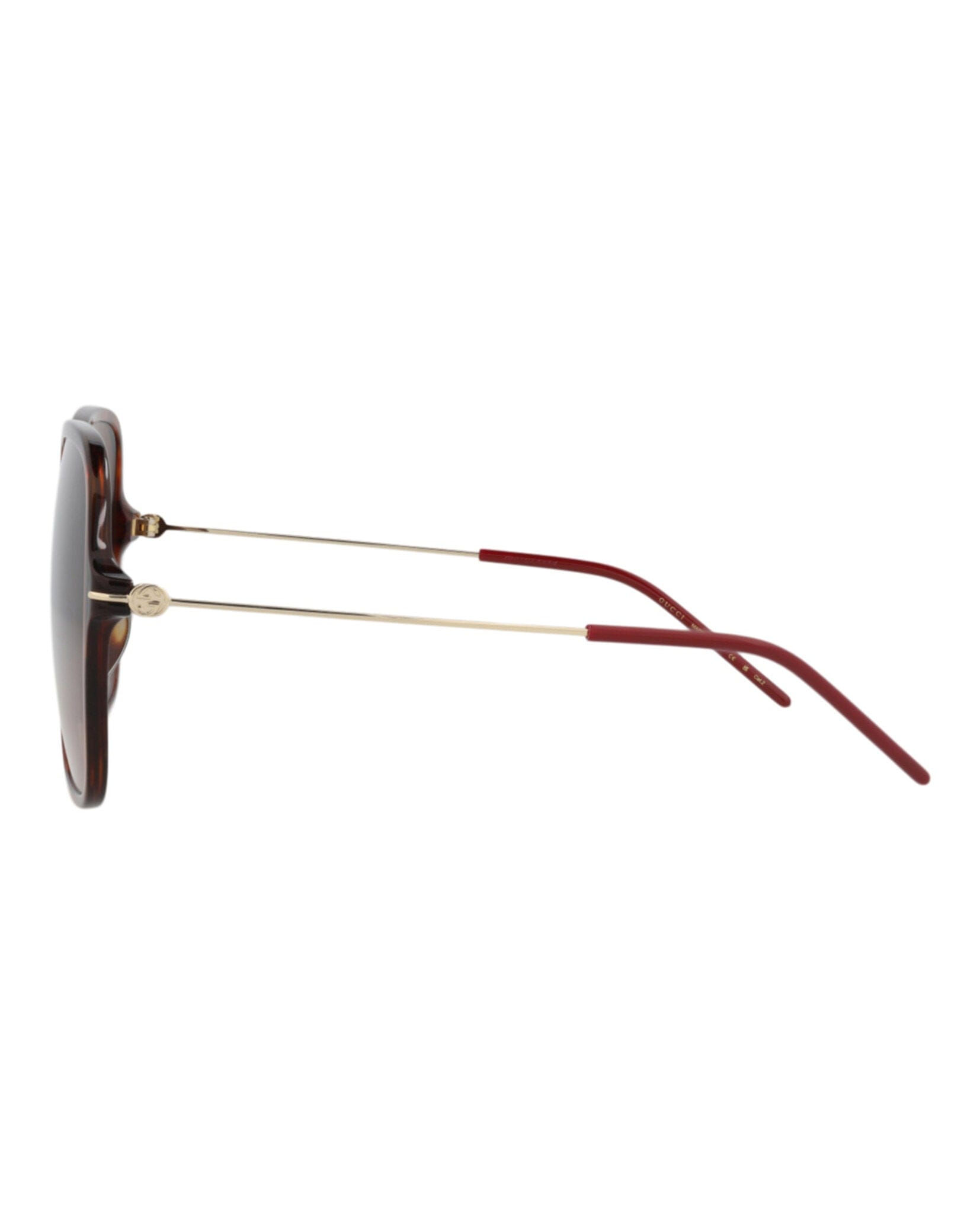 Gucci Womens Square/Rectangle Havana Gold Brown Fashion Designer Eyewear