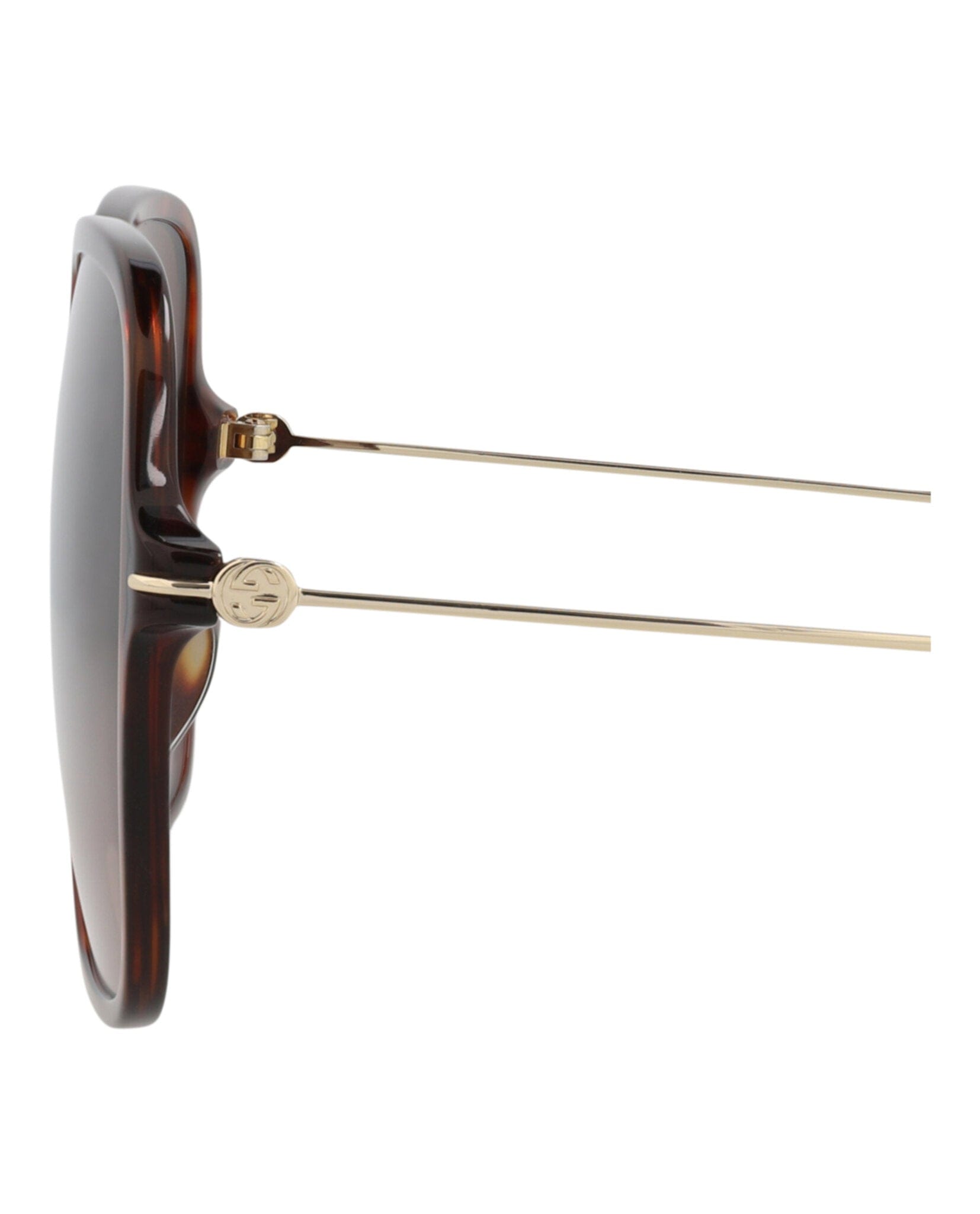 Gucci Womens Square/Rectangle Havana Gold Brown Fashion Designer Eyewear