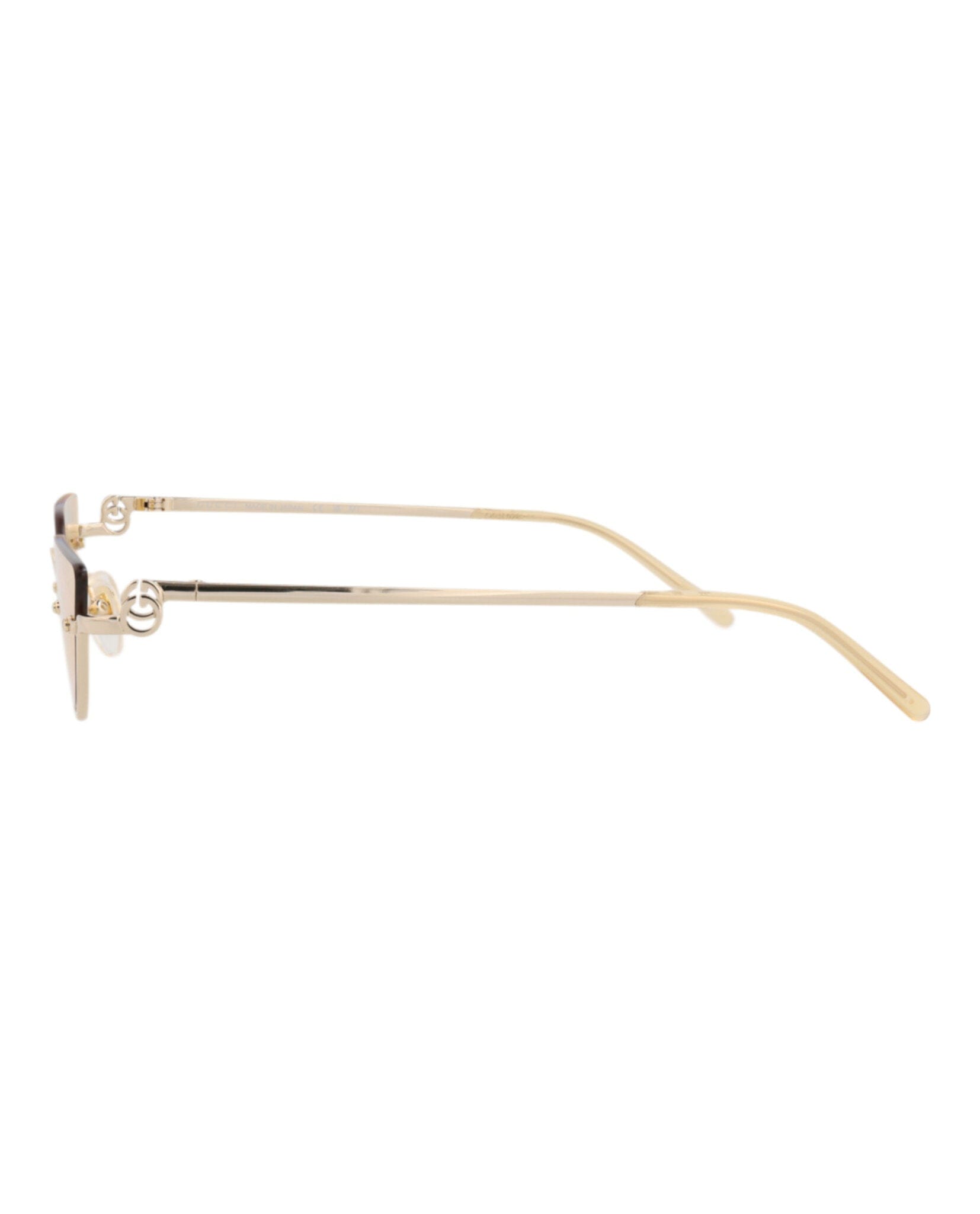 Gucci Womens Cat Eye Gold Gold Yellow Fashion Designer Eyewear