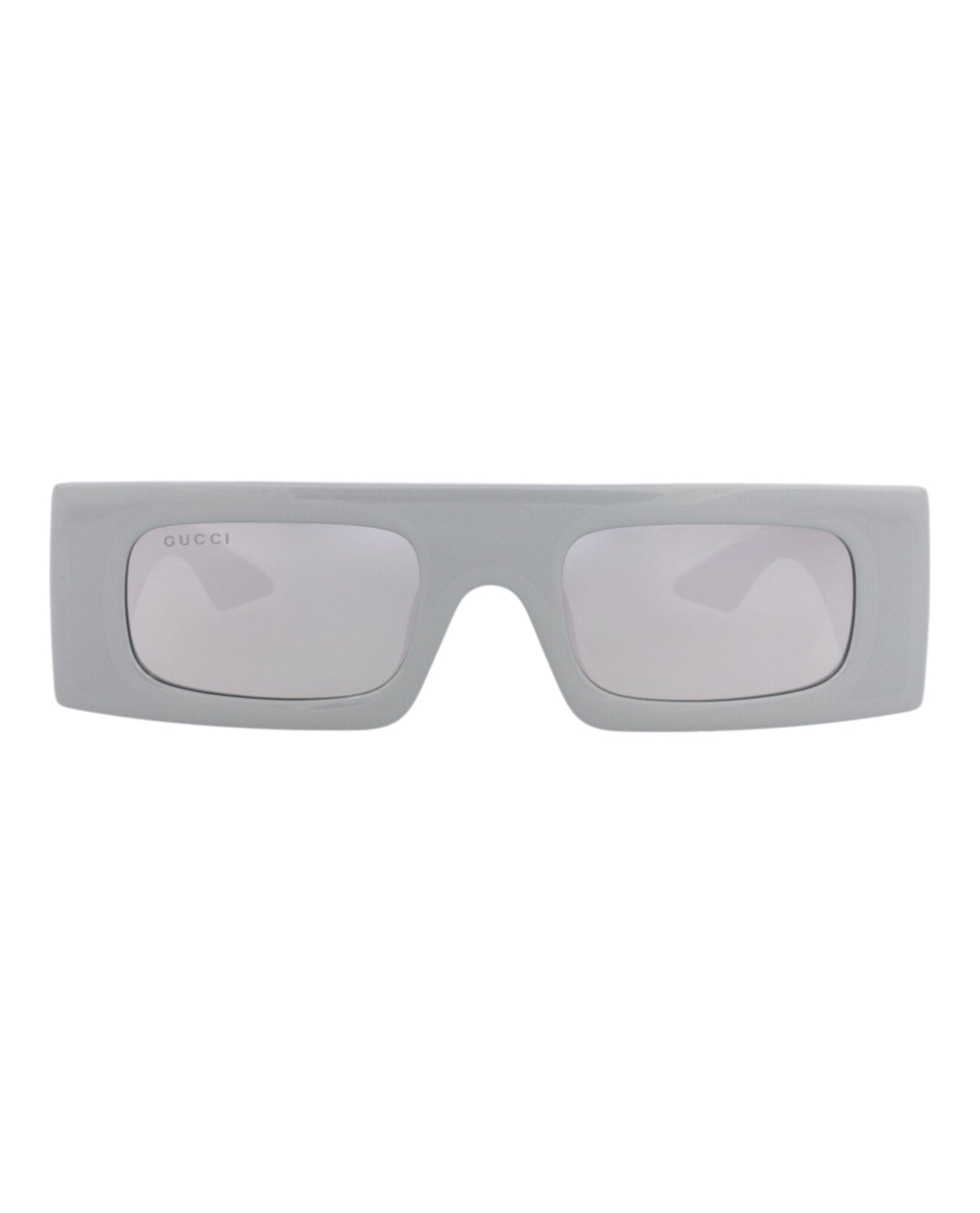 Gucci Womens Shield/Wrap Silver Silver Silver Fashion Designer Eyewear