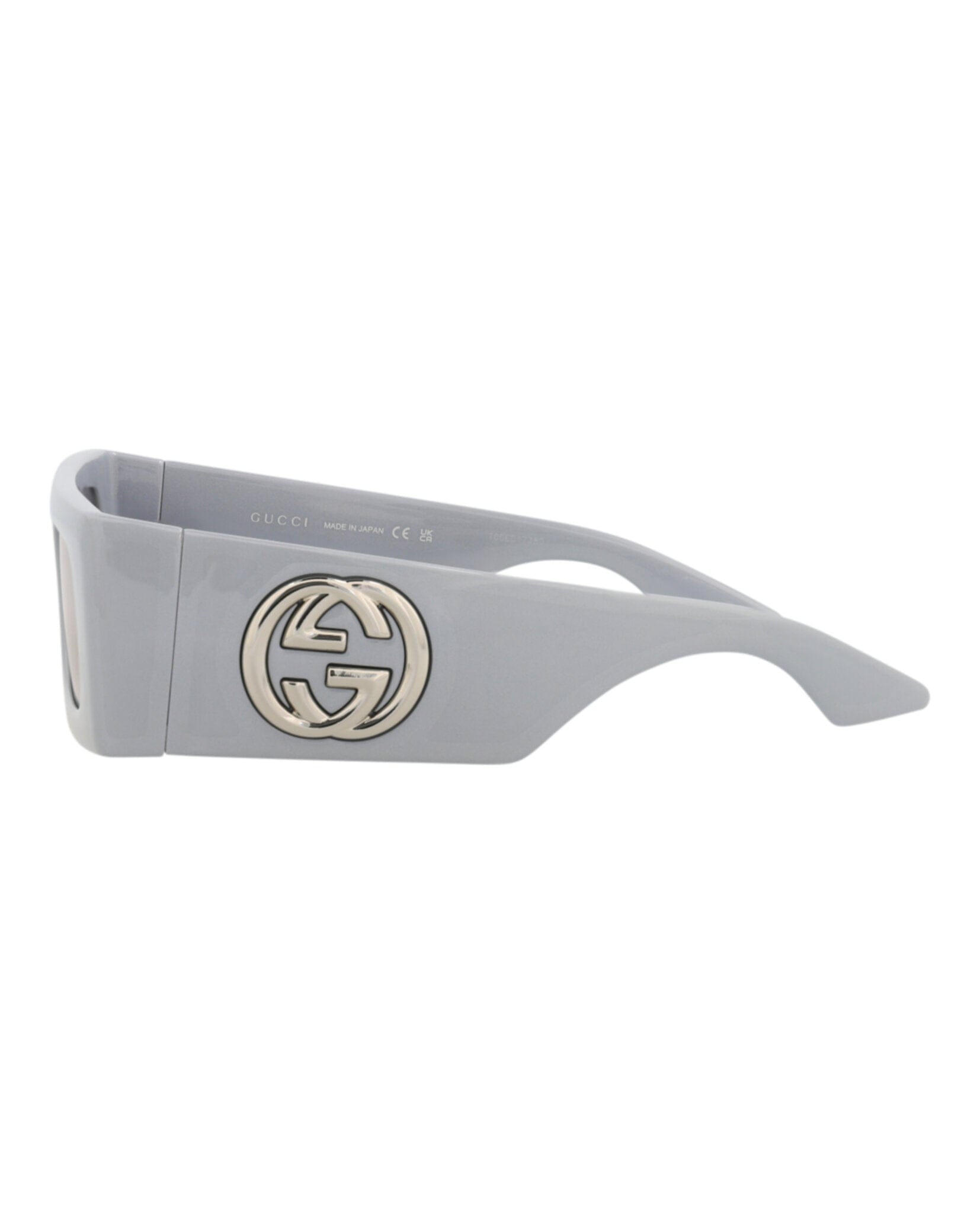 Gucci Womens Shield/Wrap Silver Silver Silver Fashion Designer Eyewear
