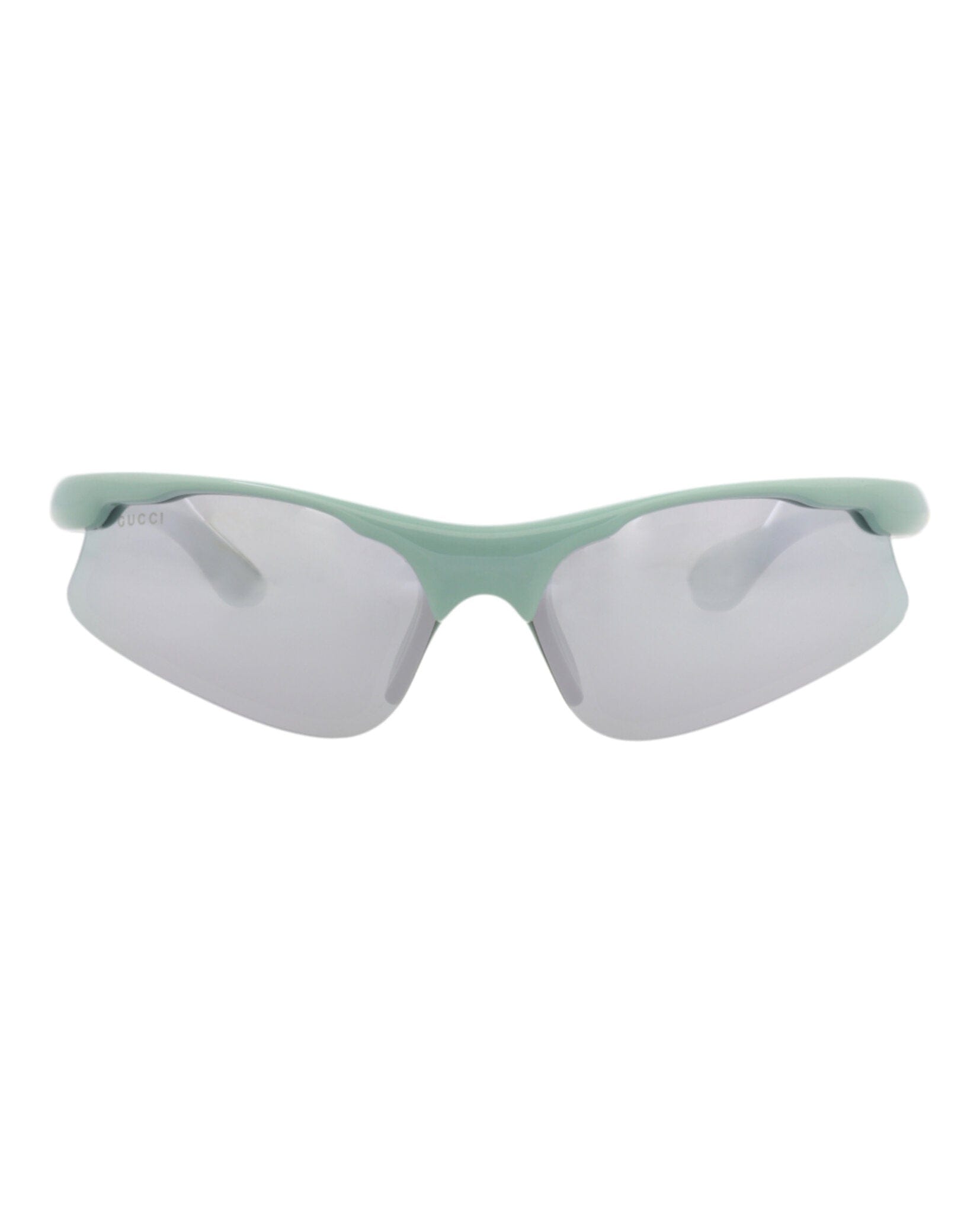Gucci Mens Shield/Wrap Green Green Silver Fashion Designer Eyewear