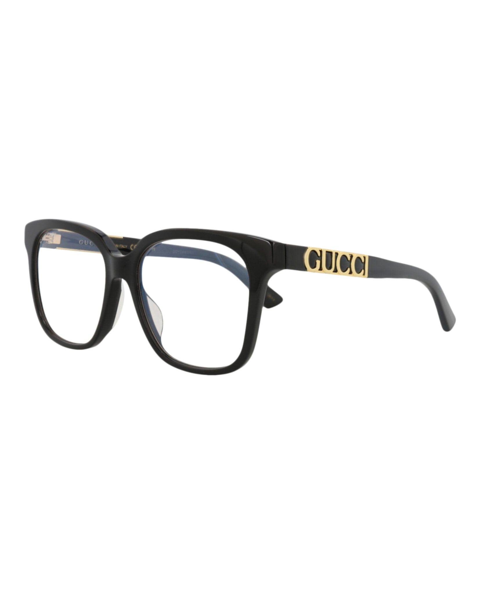 Gucci Womens Square/Rectangle Black Black Transparent Fashion Designer Eyewear