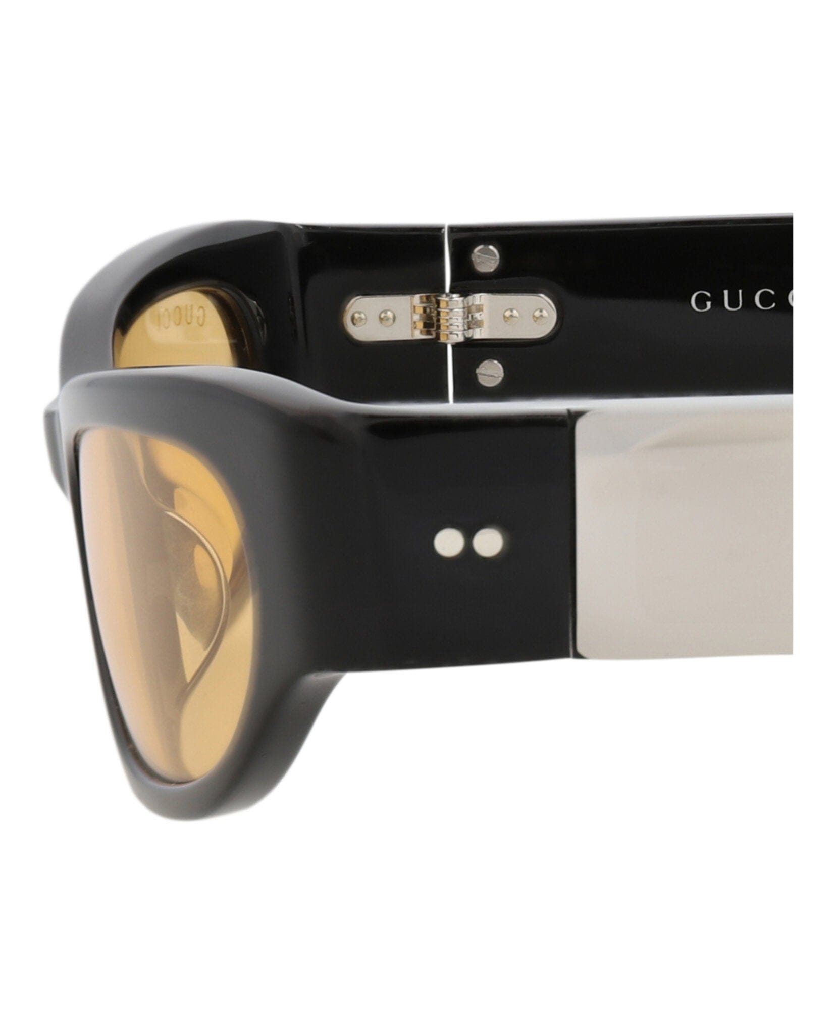 Gucci Womens Cat Eye Black Black Yellow Fashion Designer Eyewear