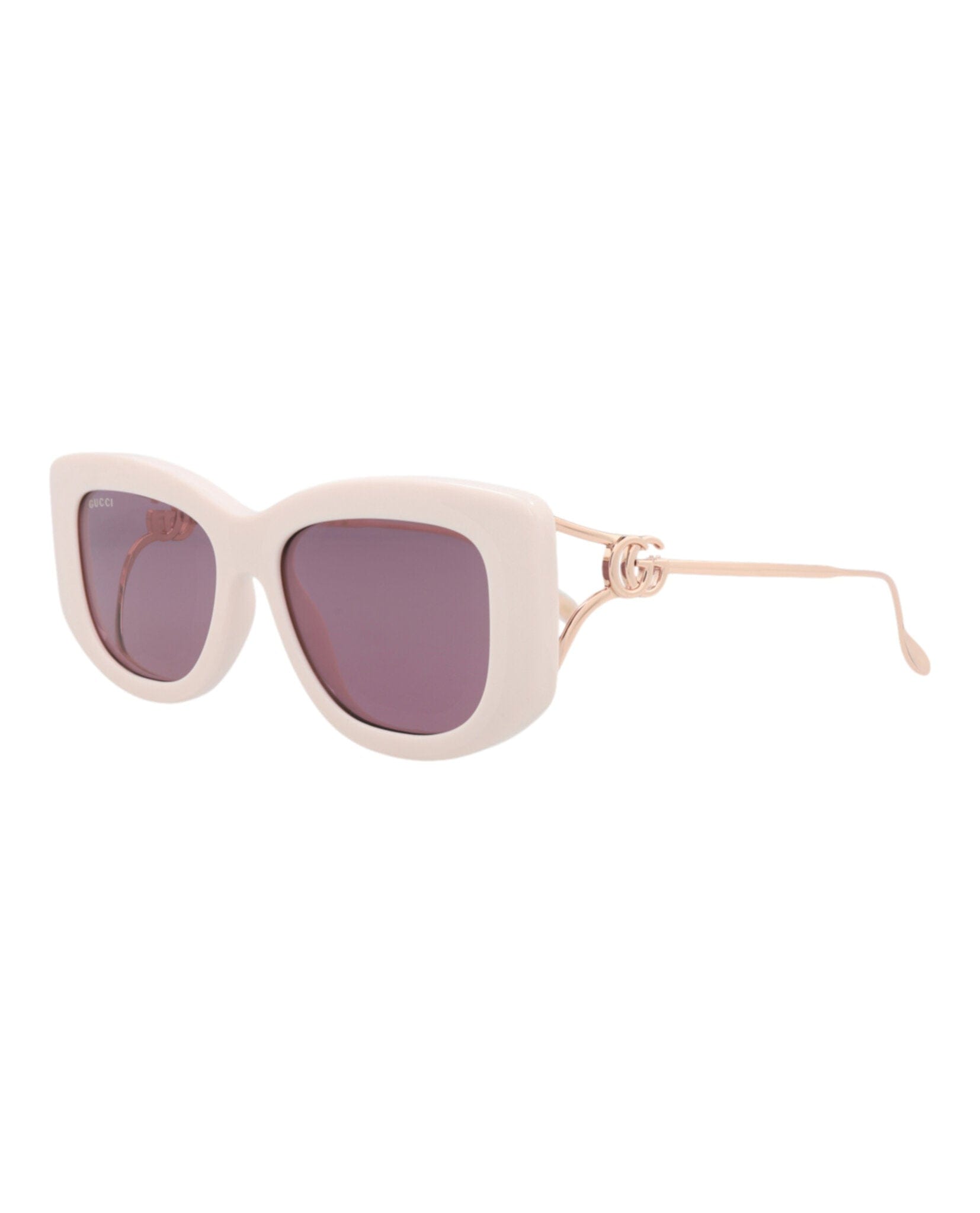 Gucci Womens Square/Rectangle Ivory Gold Violet Fashion Designer Eyewear