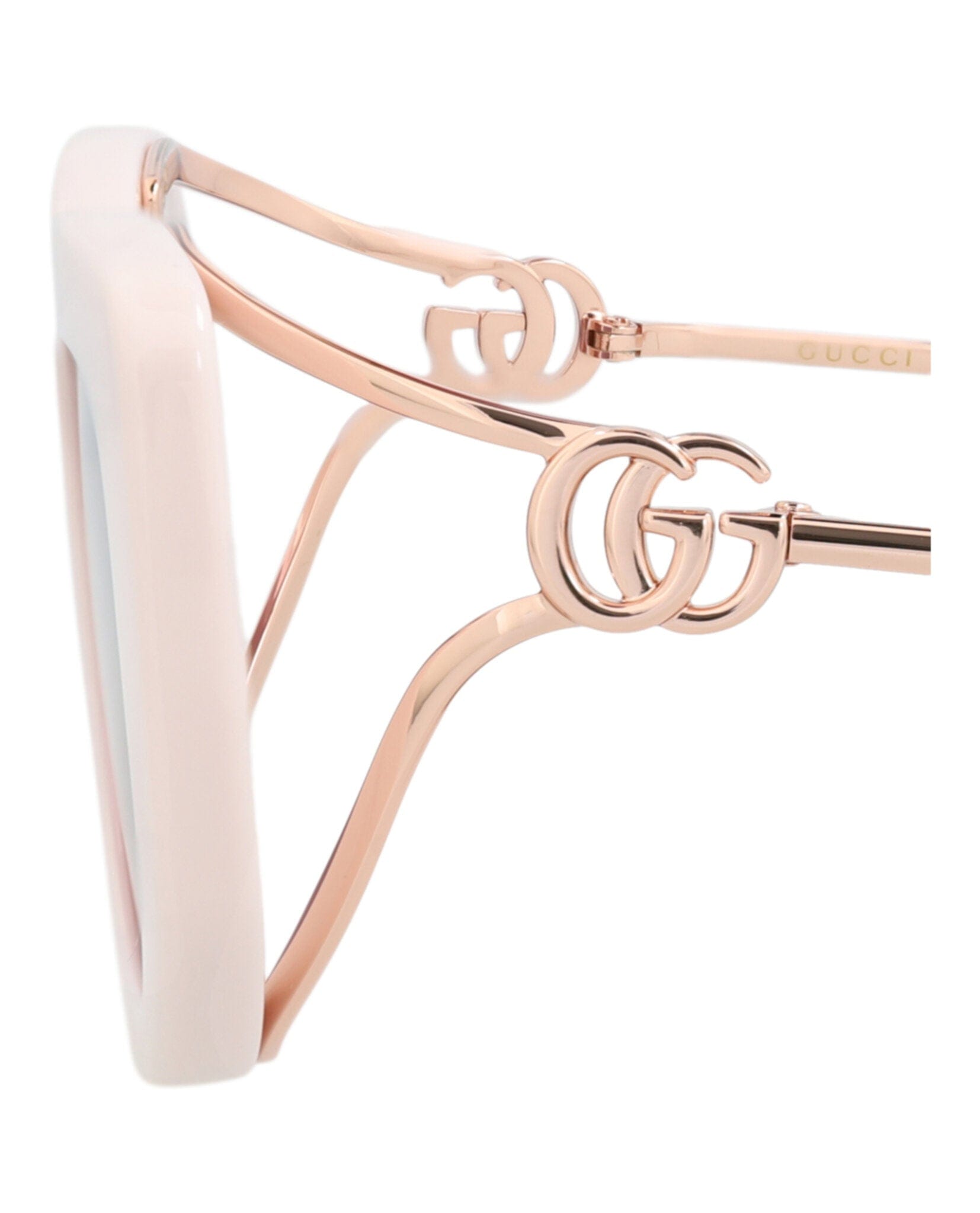 Gucci Womens Square/Rectangle Ivory Gold Violet Fashion Designer Eyewear