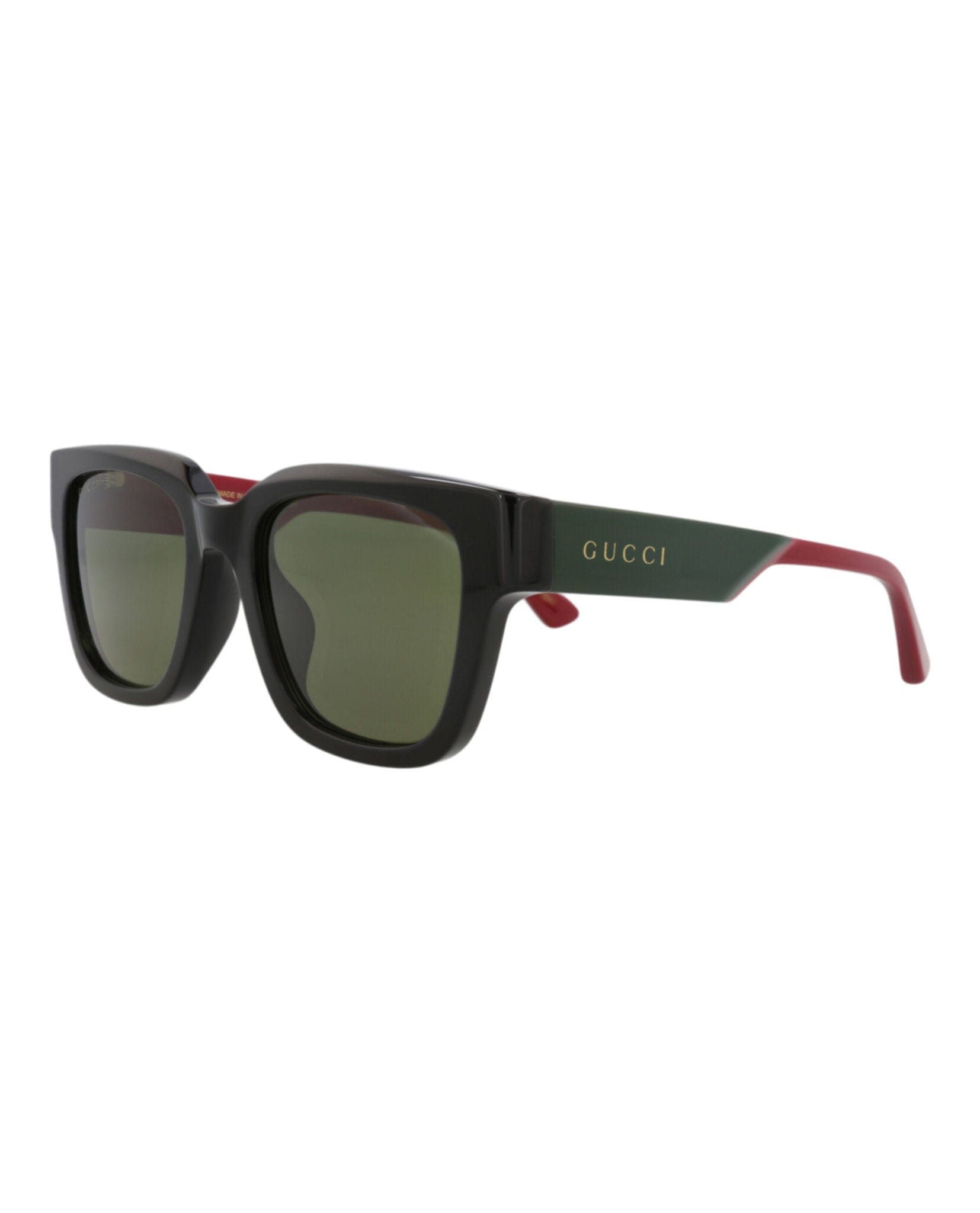 Gucci Mens Square/Rectangle Black Red Green Fashion Designer Eyewear