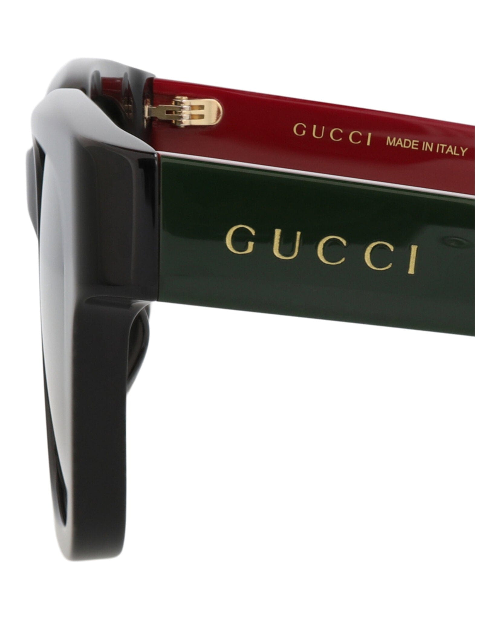 Gucci Mens Square/Rectangle Black Red Green Fashion Designer Eyewear
