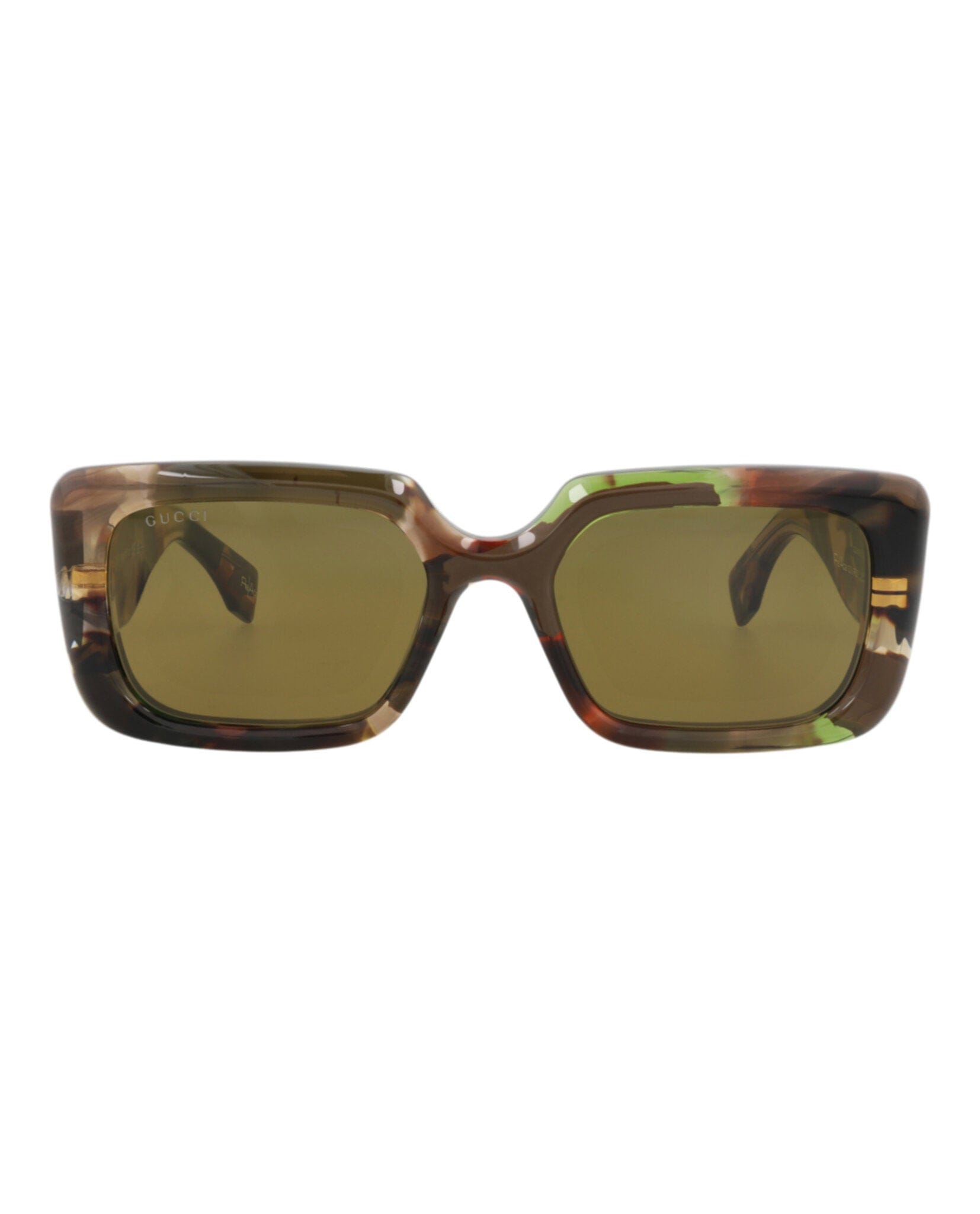 Gucci Womens Square/Rectangle Green Green Brown Fashion Designer Eyewear
