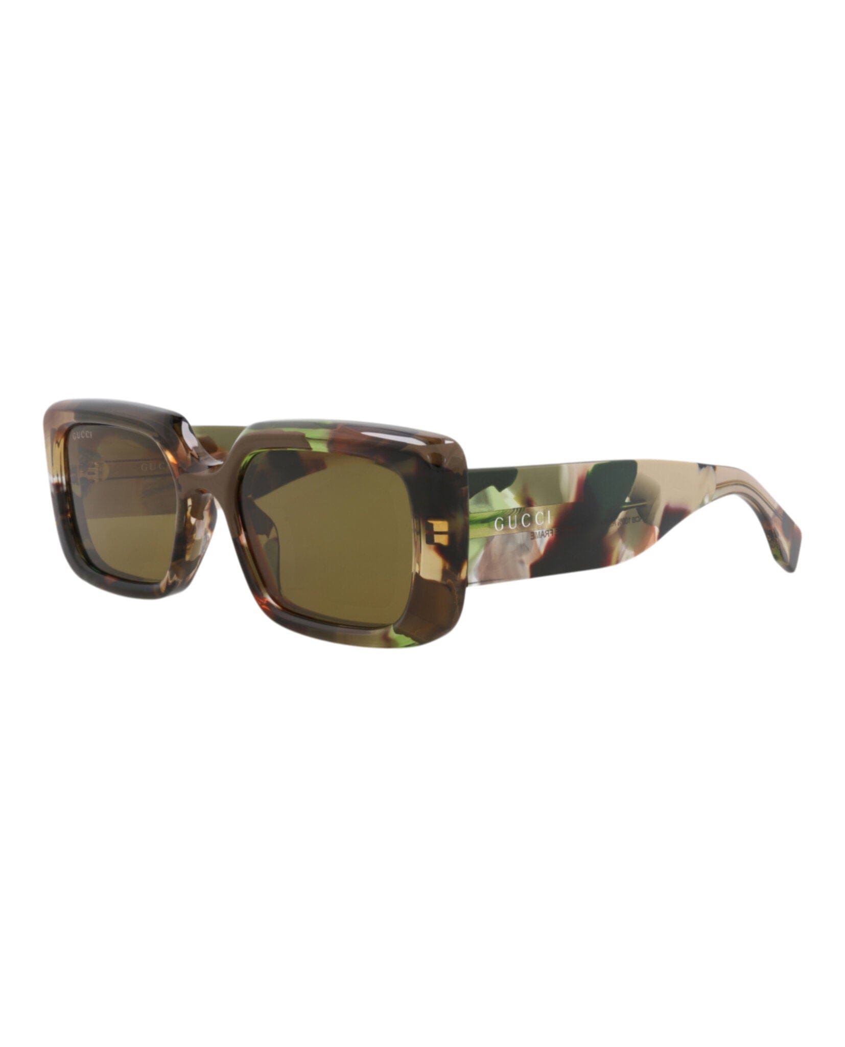 Gucci Womens Square/Rectangle Green Green Brown Fashion Designer Eyewear