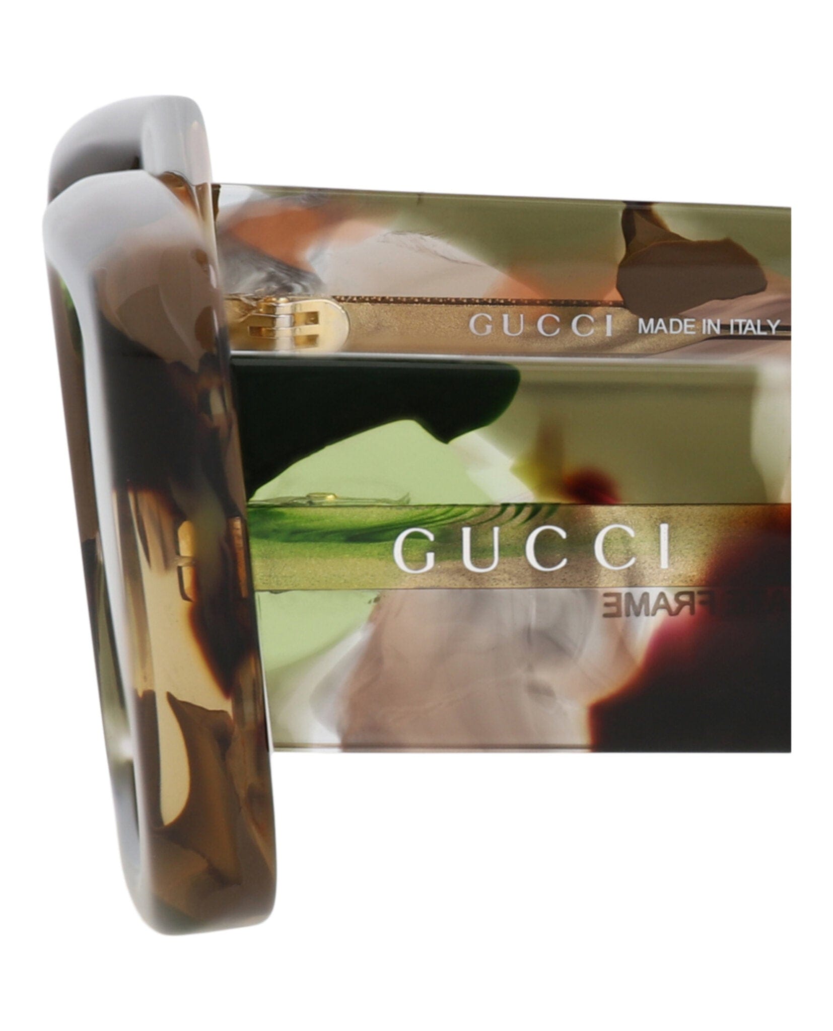 Gucci Womens Square/Rectangle Green Green Brown Fashion Designer Eyewear
