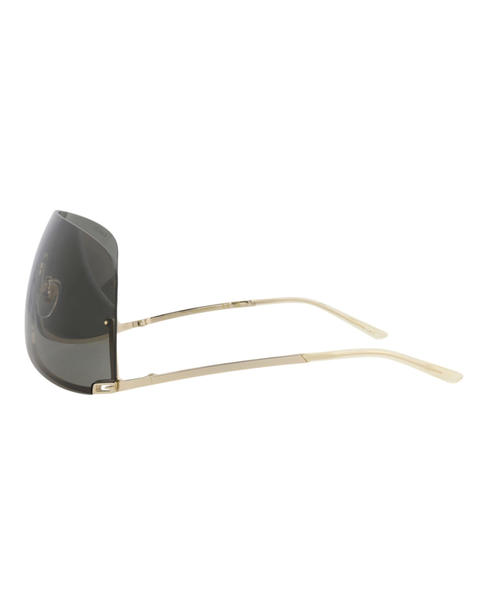 Gucci Unisex Shield/Wrap Gold Gold Grey Fashion Designer Eyewear