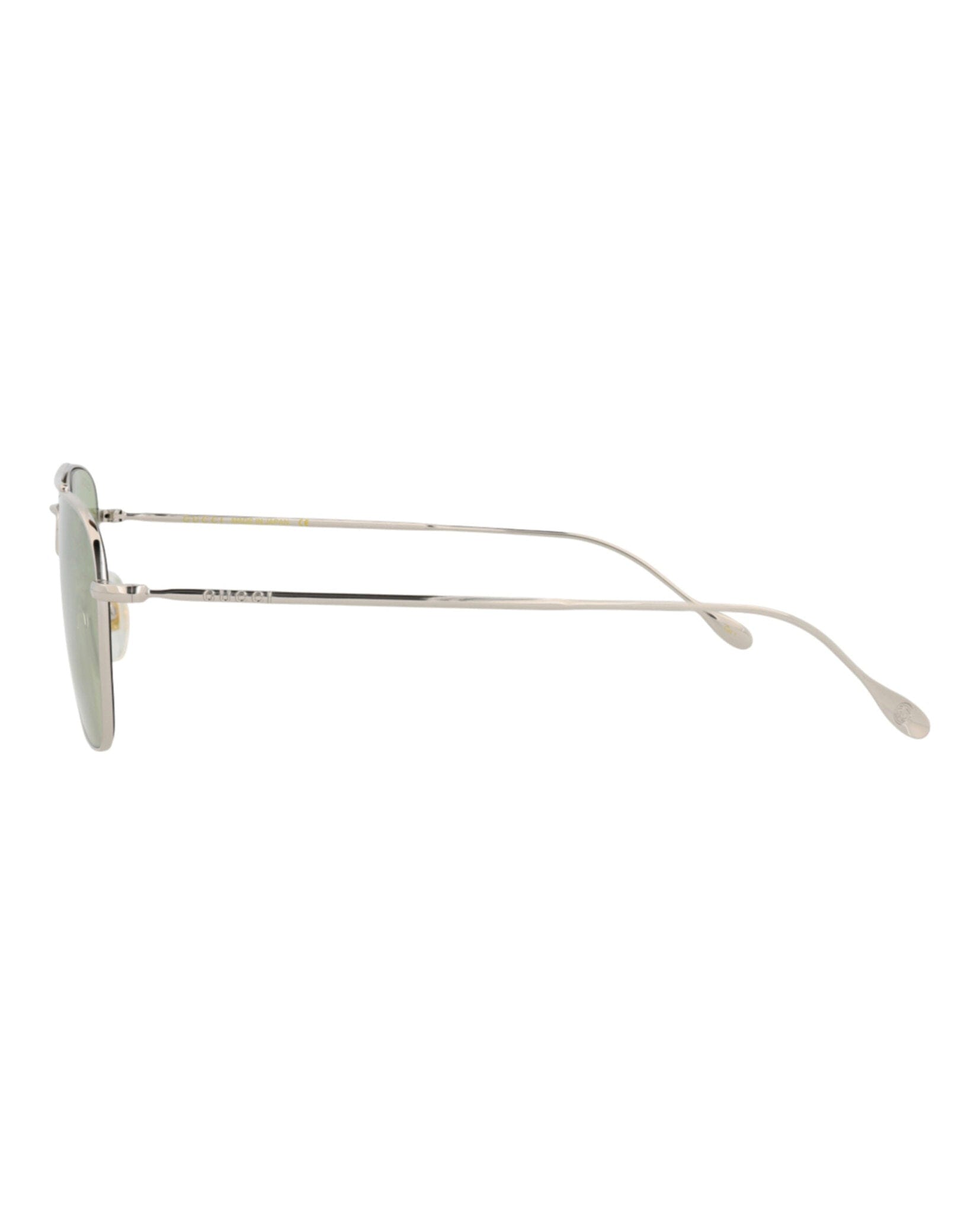 Gucci Mens Square/Rectangle Silver Silver Green Fashion Designer Eyewear