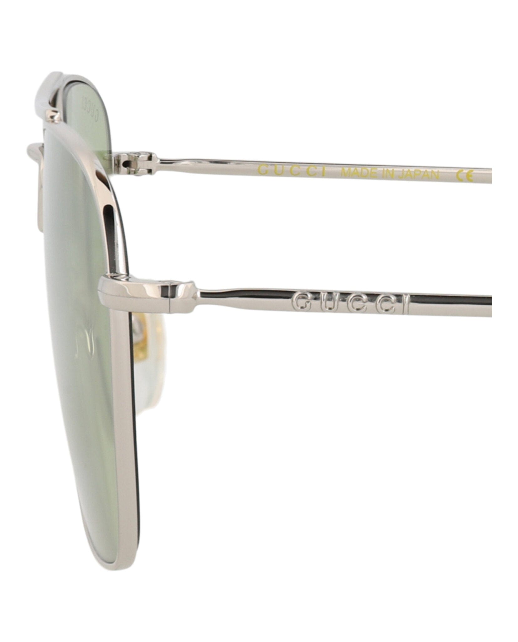 Gucci Mens Square/Rectangle Silver Silver Green Fashion Designer Eyewear