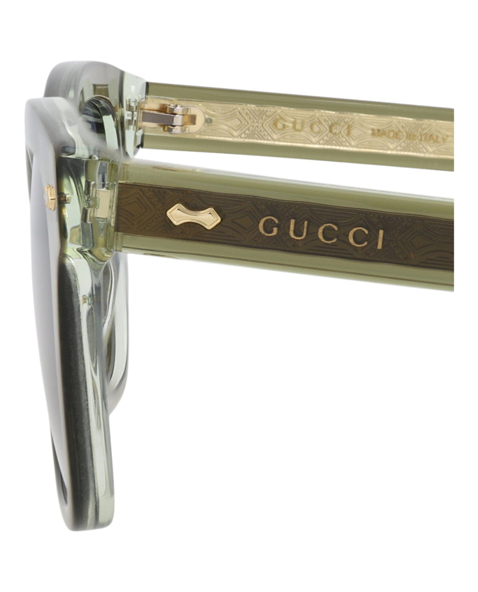 Gucci Mens Square/Rectangle Green Green Blue Fashion Designer Eyewear