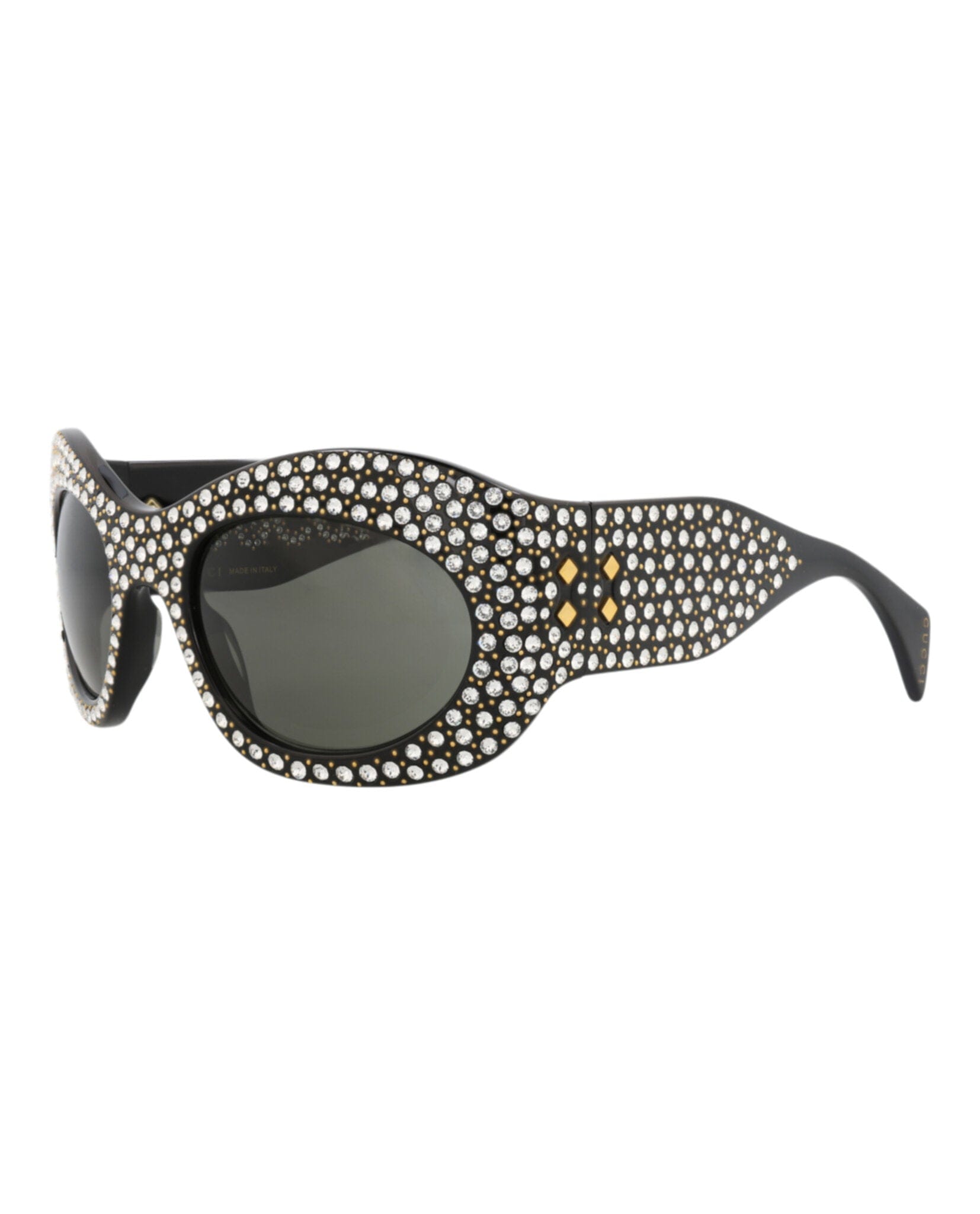 Gucci Unisex Shield/Wrap Black Black Grey Fashion Designer Eyewear